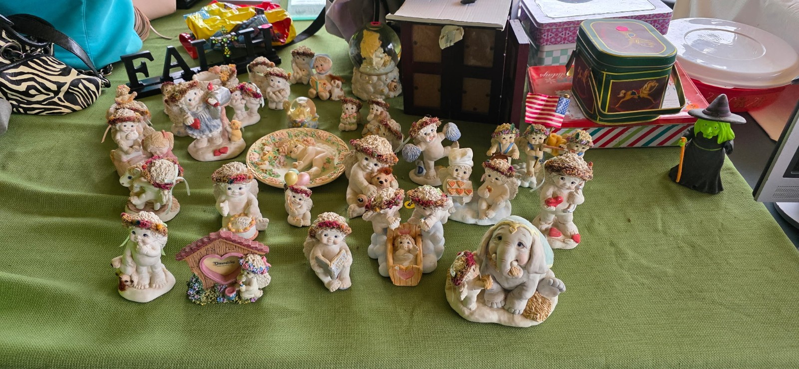 Large Lot Assorted dreamsicle Figurines Angel Decor, Multiple Pieces