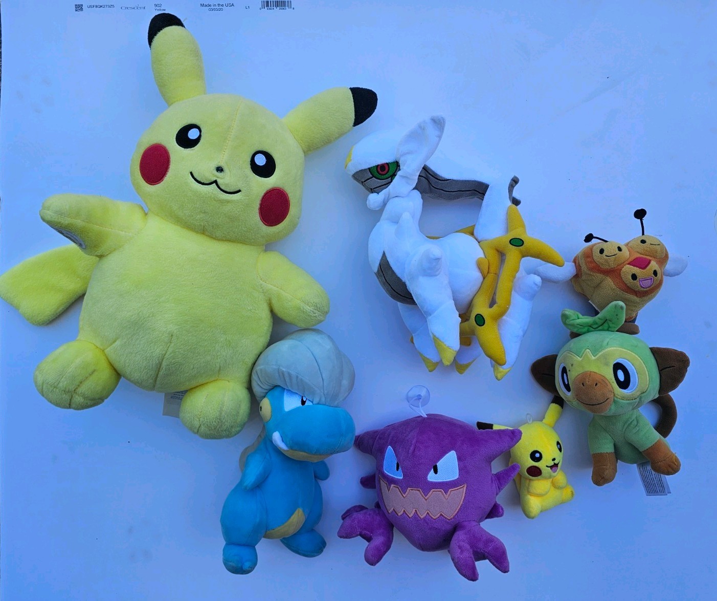 Pokemon Plush 7 Lot Arceus Grookey Bagon Combee Haunter Pikachu Build A Bear