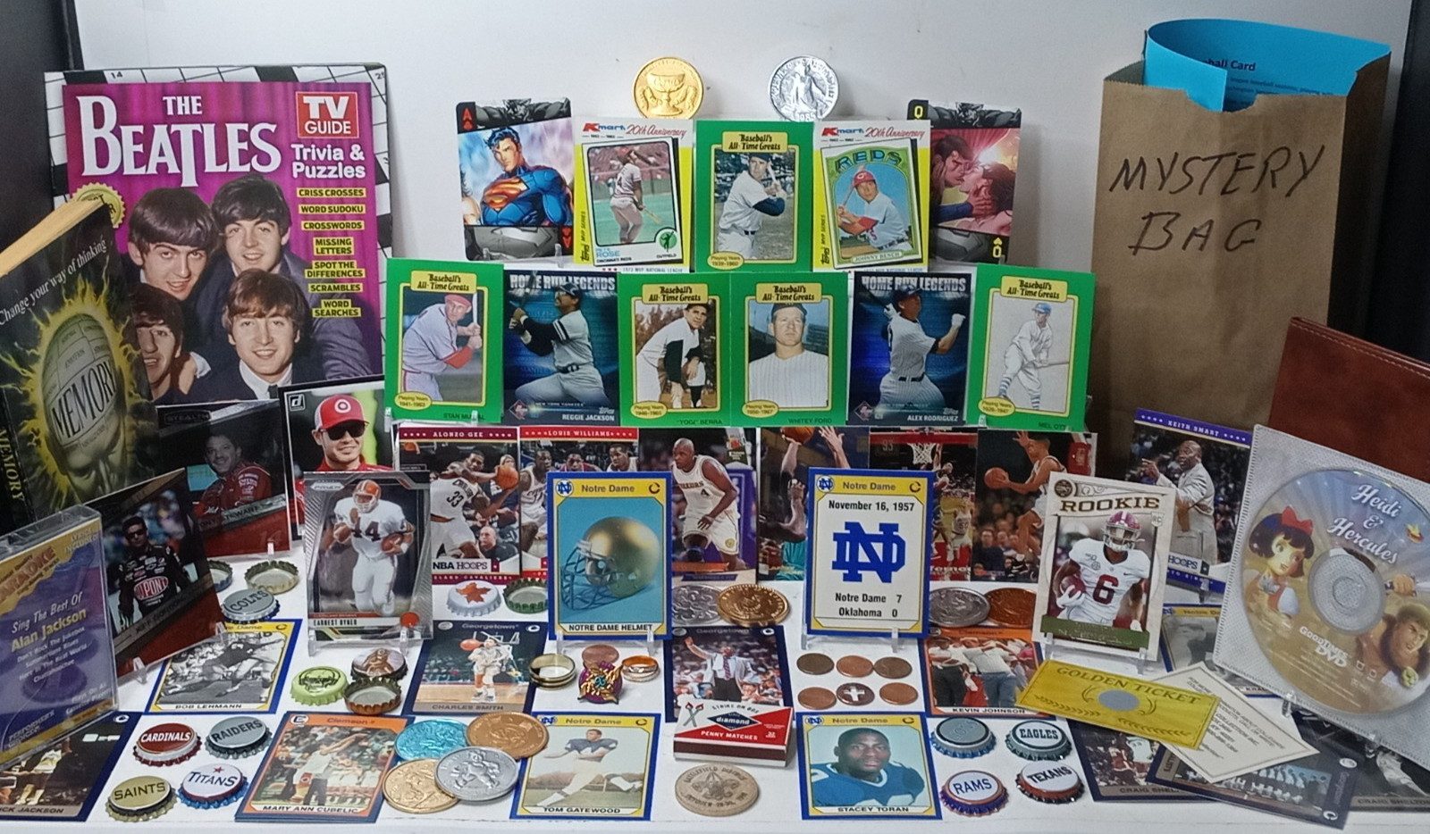 Loaded Junk Drawer Lot Collectibles, Trading Cards, Coins, Tokens, Misc, #P630