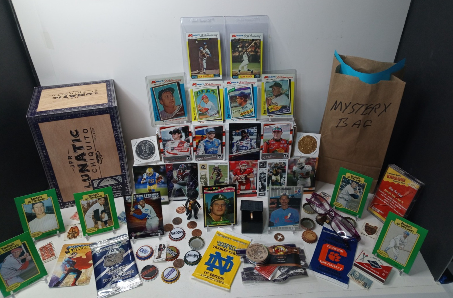 Cigar Box of NOT Junk Drawer Collectibles, Mickey Mantle, Misc, #C2