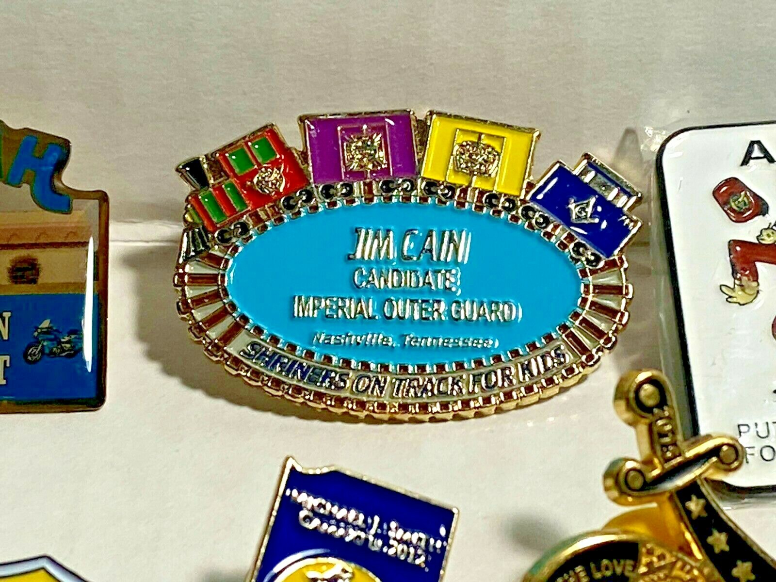 JUNK DRAWER Lot of Shriners Pins, money clip, Lapel & hat Pins-13 pieces- LILA