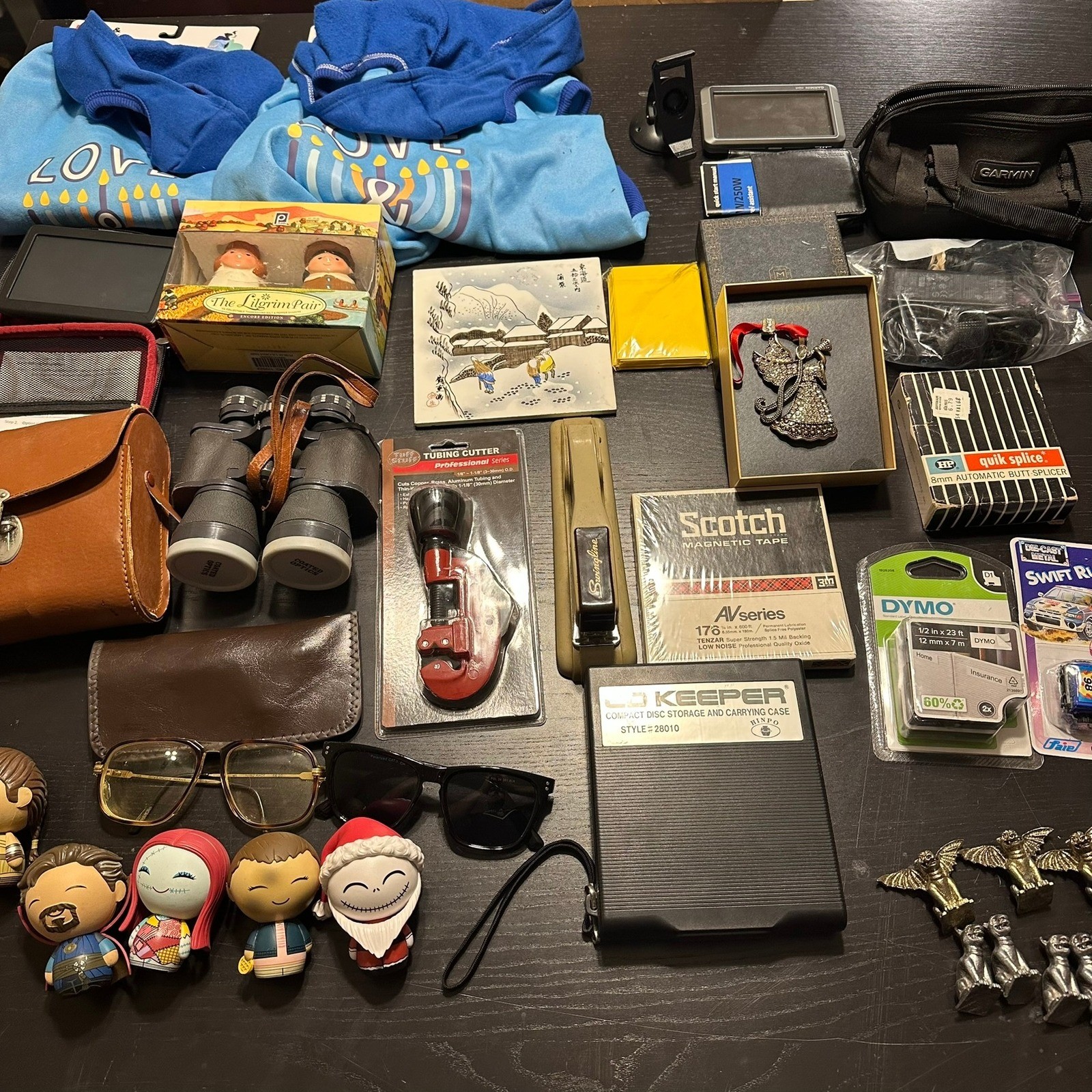 Vintage Mixed Lot GPS Binoculars Tools Tape Toys Sunglasses + More Bundle