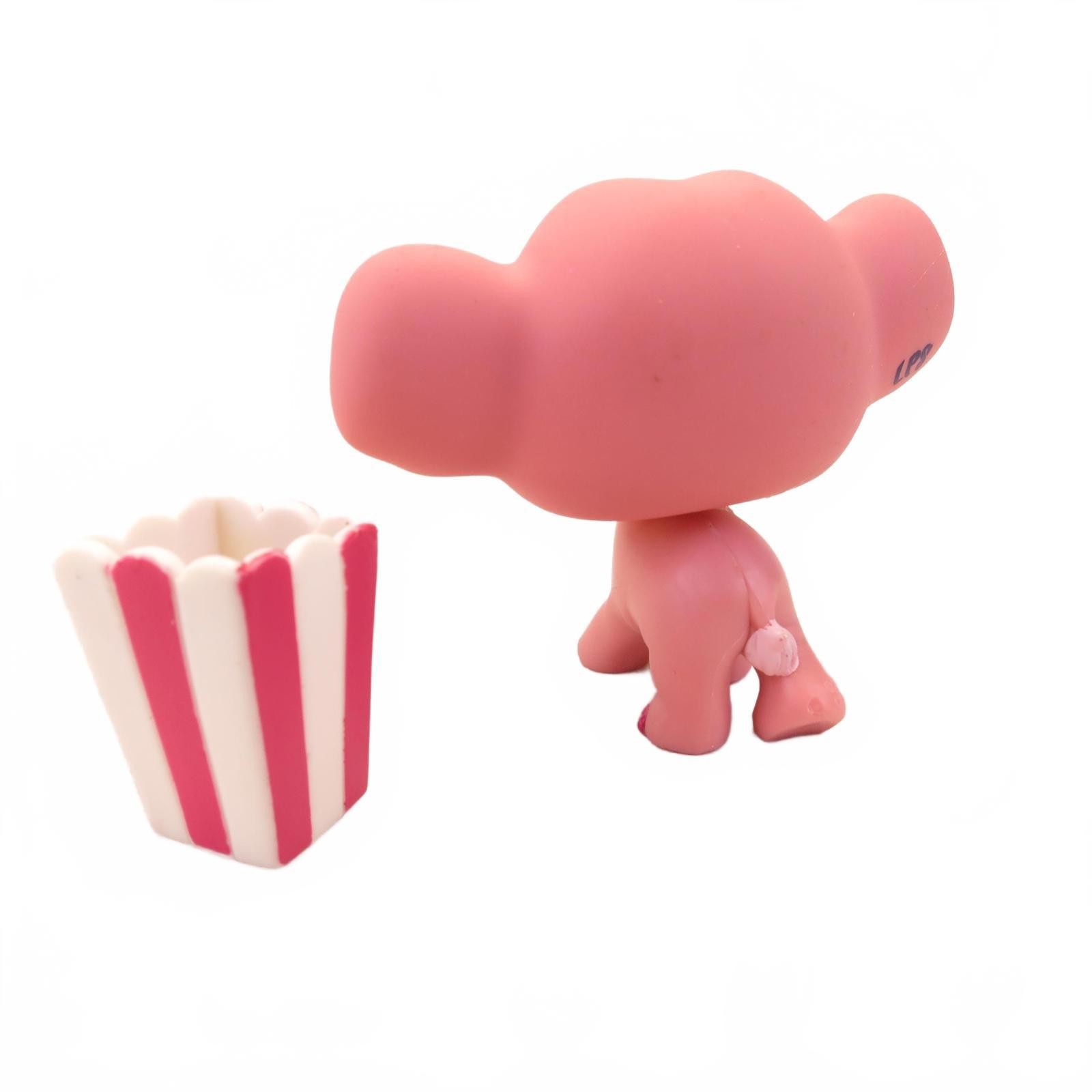 Littlest Pet Shop LPS Pet Collectible #1809 Pink Elephant & Popcorn Bucket