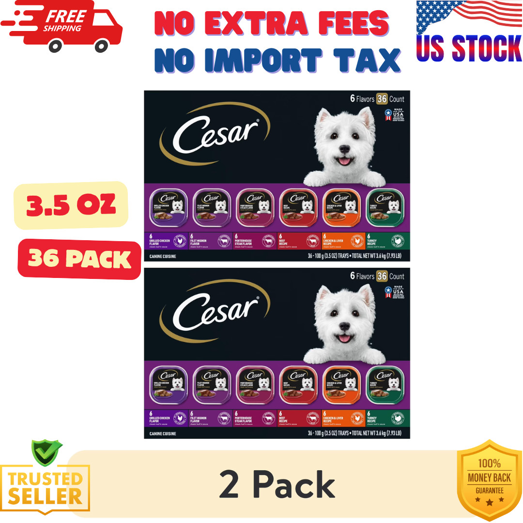 (2 pack) Cesar Classic Loaf In Sauce Wet Dog Food 3.5 Oz Trays 36 Pack