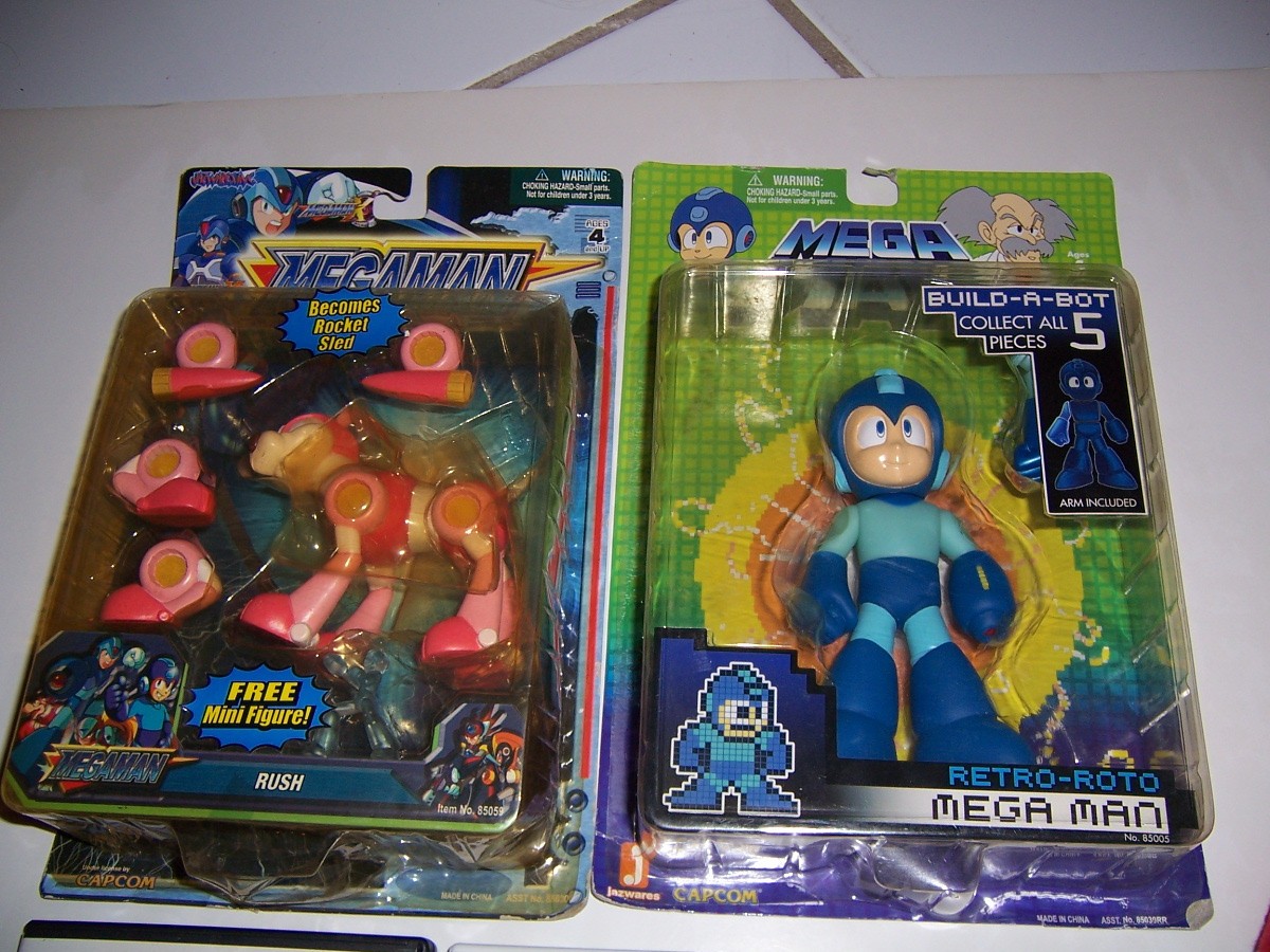 Lot Mega Man and Rush Figures Protoman Hat New + DVD Collection 1 & Upon A Star