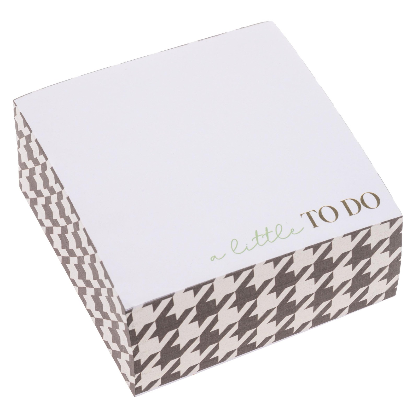 Karma Houndstooth Memo Cube Notepad, 500 Sheets, Non-Sticky, Office & Home