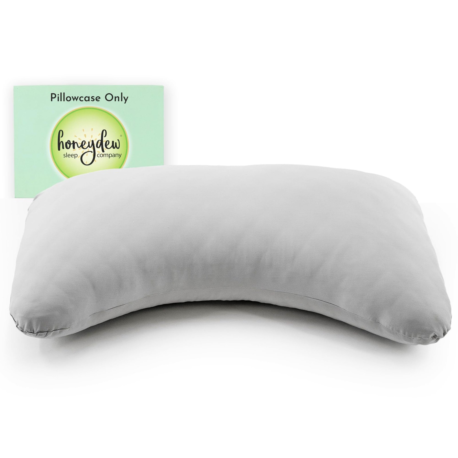 Honeydew Queen Side Pillow Case for Curved Pillows, Cooling Bamboo, Silver Grey