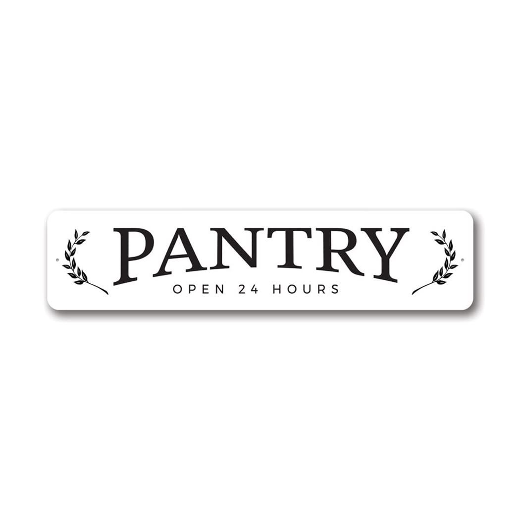 Pantry Open Sign, Kitchen Sign, Kitchen Decorative Aluminum Sign – 4 x 18