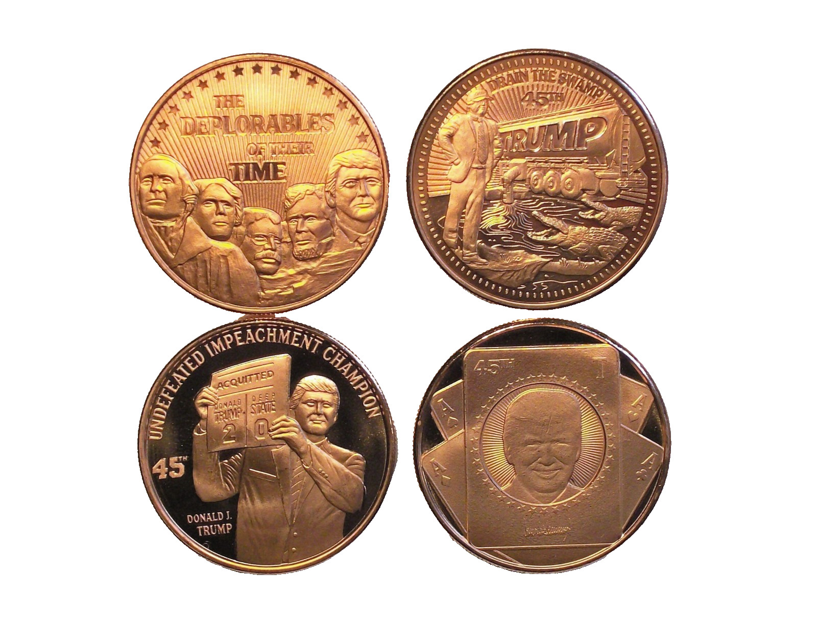 Lot of Four – 2020 Donald J. Trump & Pence Copper Rounds