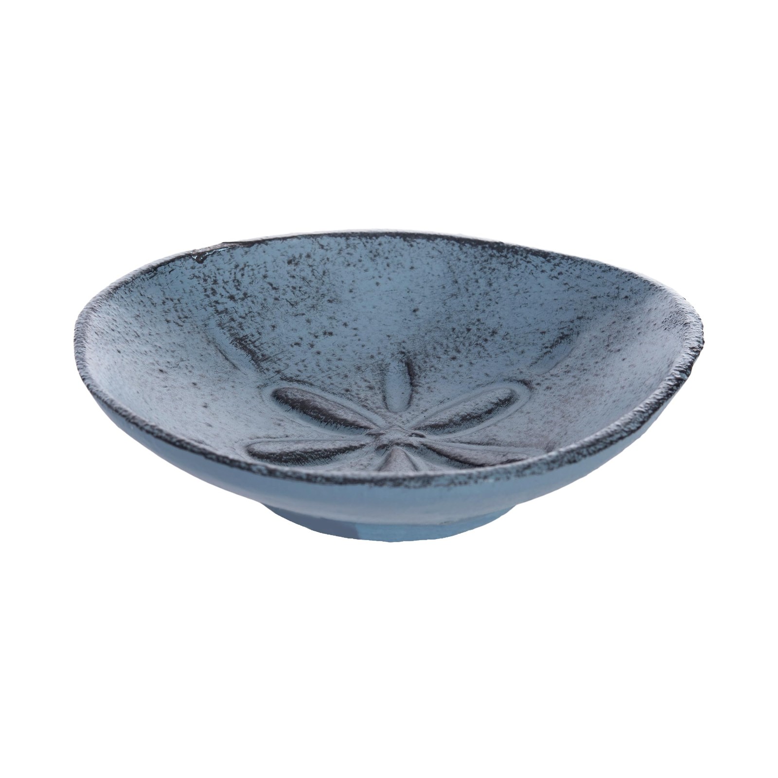 Beachcombers Sand Dollar Decorative Dish Plate Blue Iron 5.9″