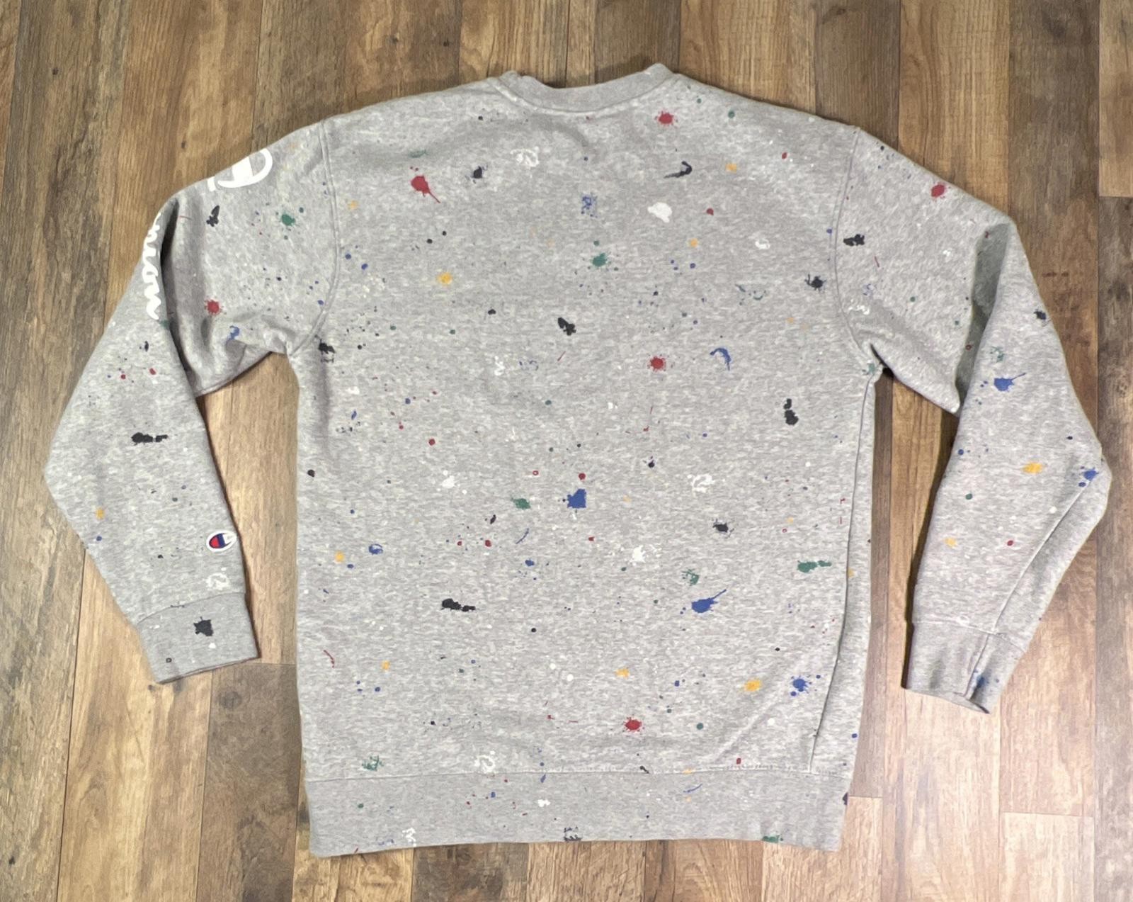 Cincinnati Bearcats Champion Paint Splatter Sweatshirt Crewneck Gray Medium.
