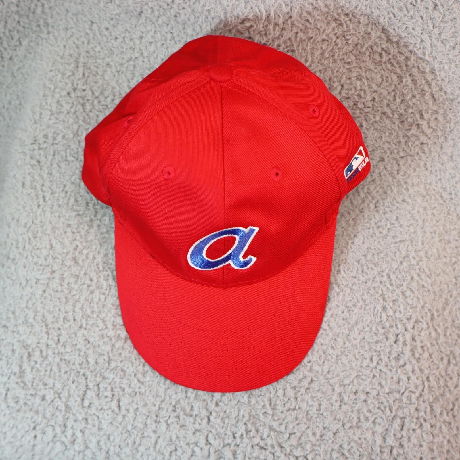 Atlanta Braves Hat Cap Strap Back Red MLB Script A