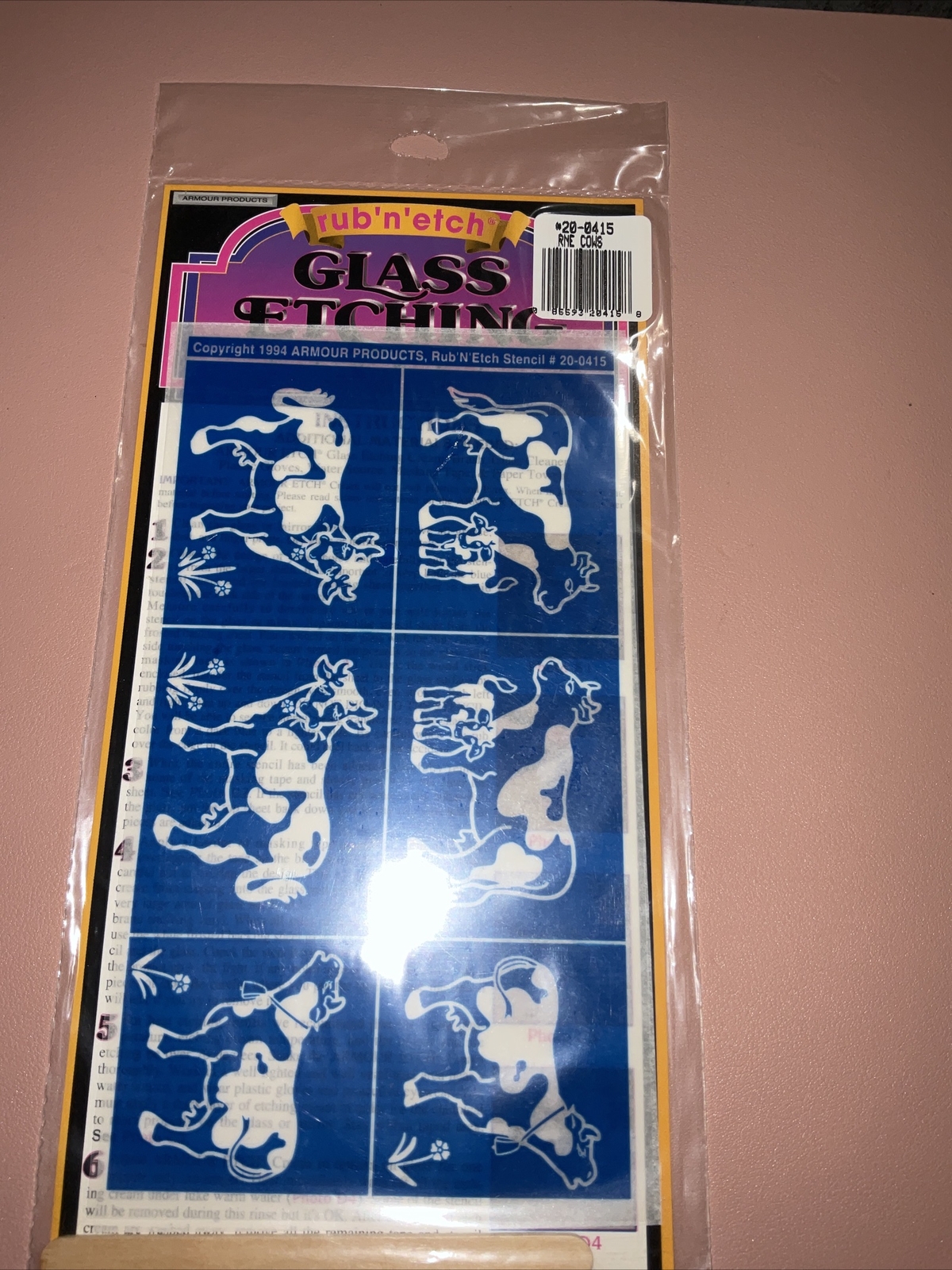 Armour Rub N Etch Cows 20-0415 Glass Stencil Etching Craft Art Calf