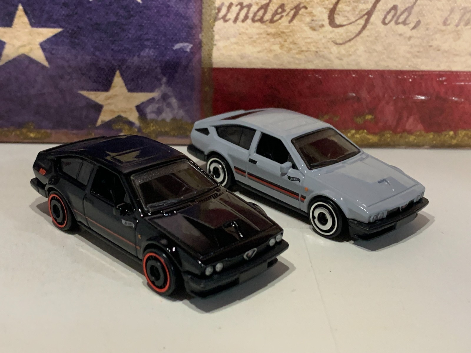 HOT WHEELS ALFA ROMEO GTV6 3.0 X2. 2024 RED EDITION BLACK & LITE GRAY