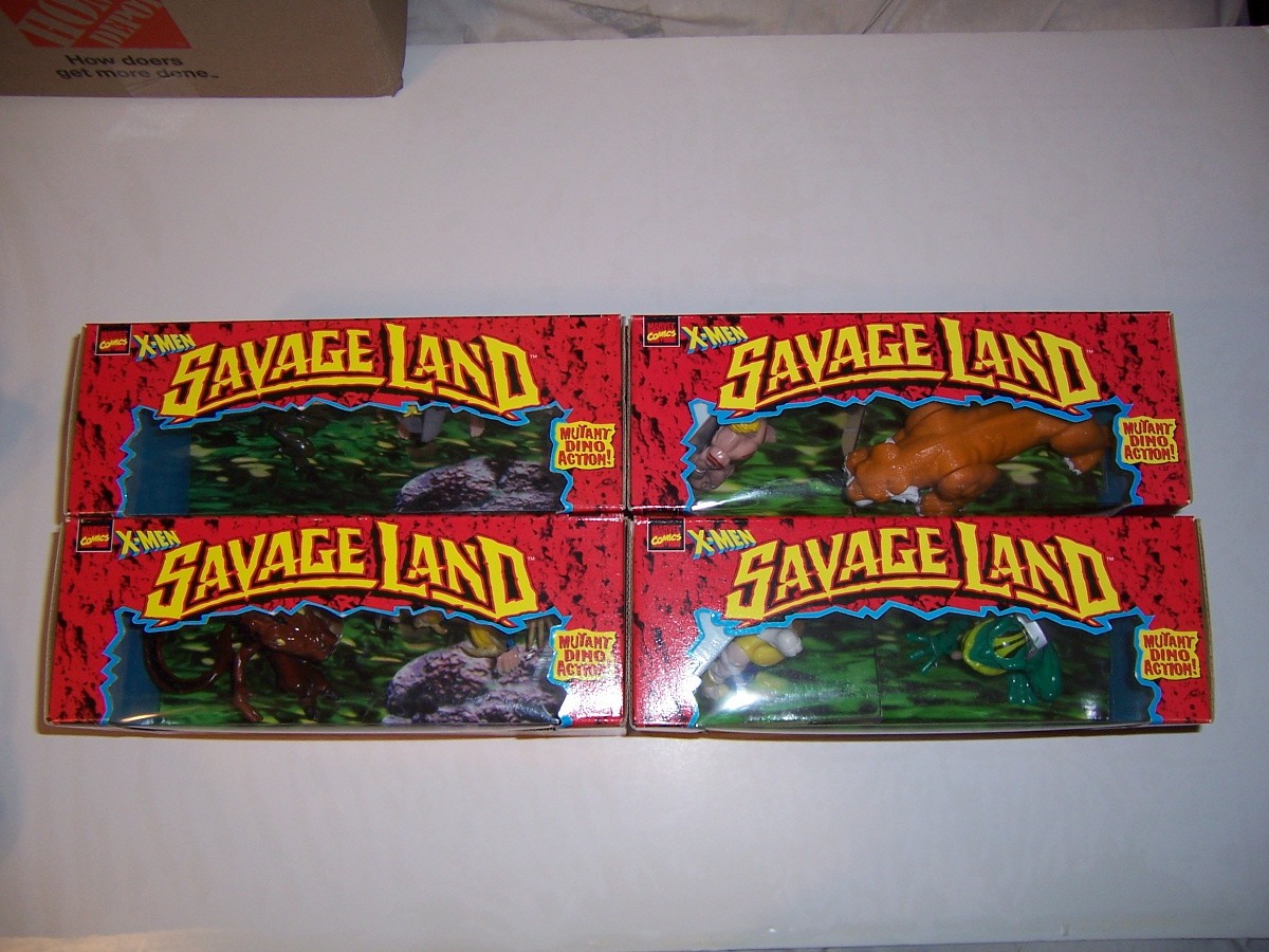 NEW X-MEN The Savage Land Deluxe 2 Figure Lot Kazar Zabu Angel Wolverine Joseph