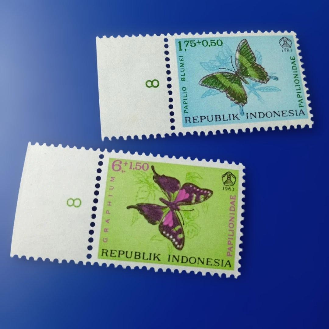 9901 Foreign Stamp Indonesia 1963 Beautiful Butterfly Set of 4