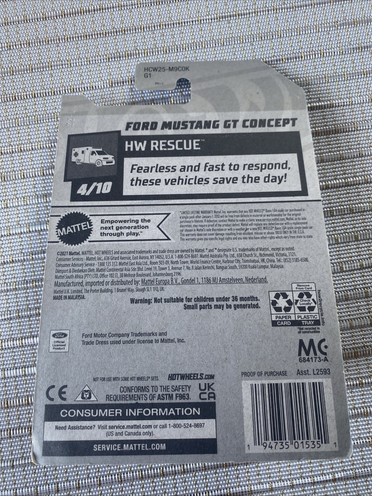 Hot Wheels Ford Mustang GT Concept HW Rescue