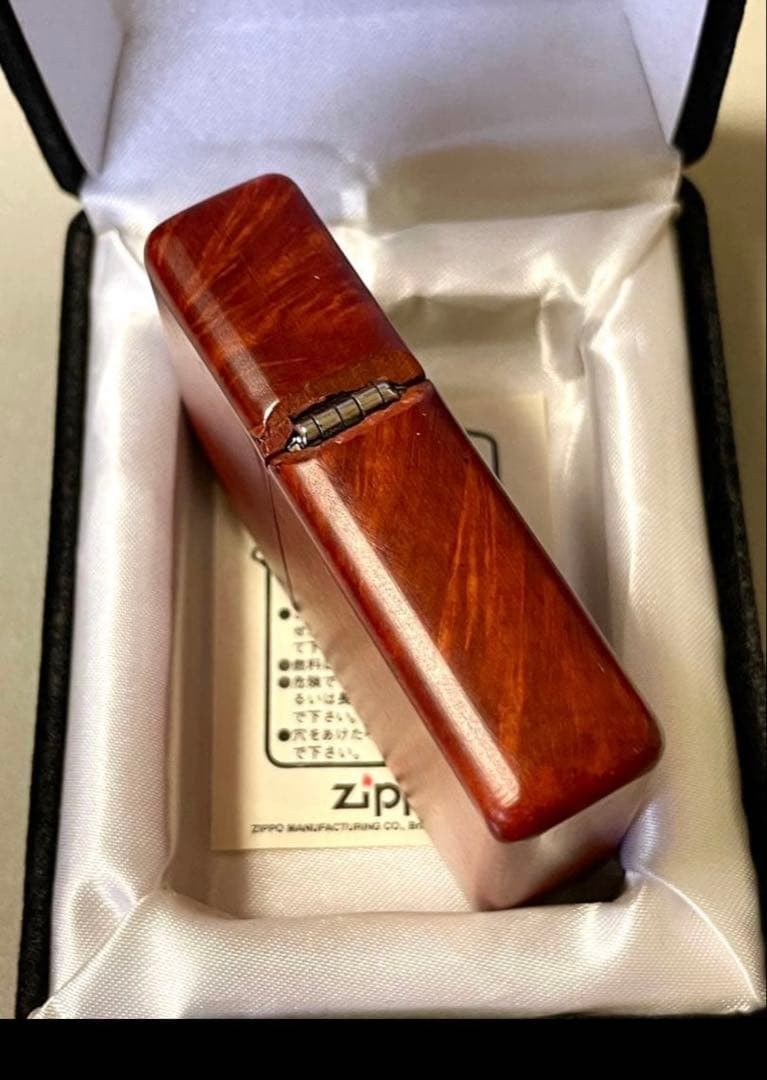 zippo briar wood, launcher metal pasted, made in 1996, unused item