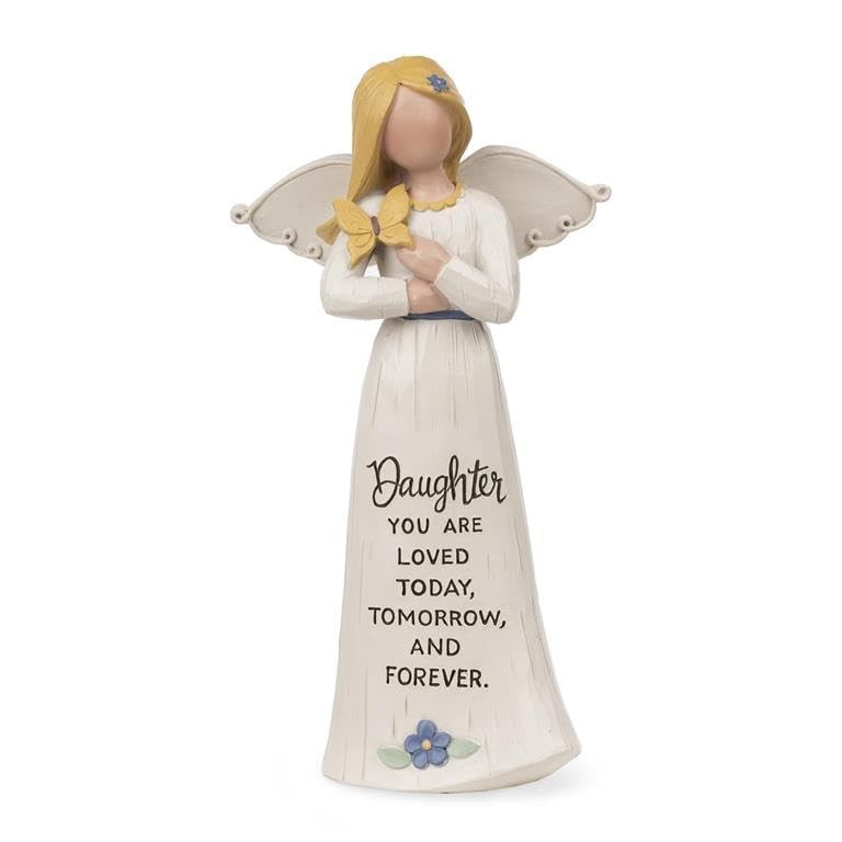 Blossom Bucket Butterfly Garden Daughter Angel Figurine, 5.25-Inch, Multicolor