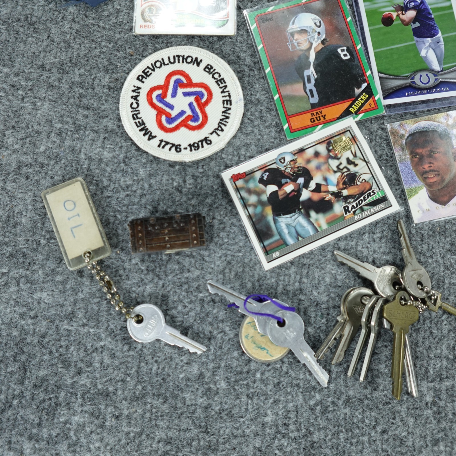Junk Drawer Lot Lighters Coins Patches Cards Pins Buttons Mixed Smalls Grandpa🔥