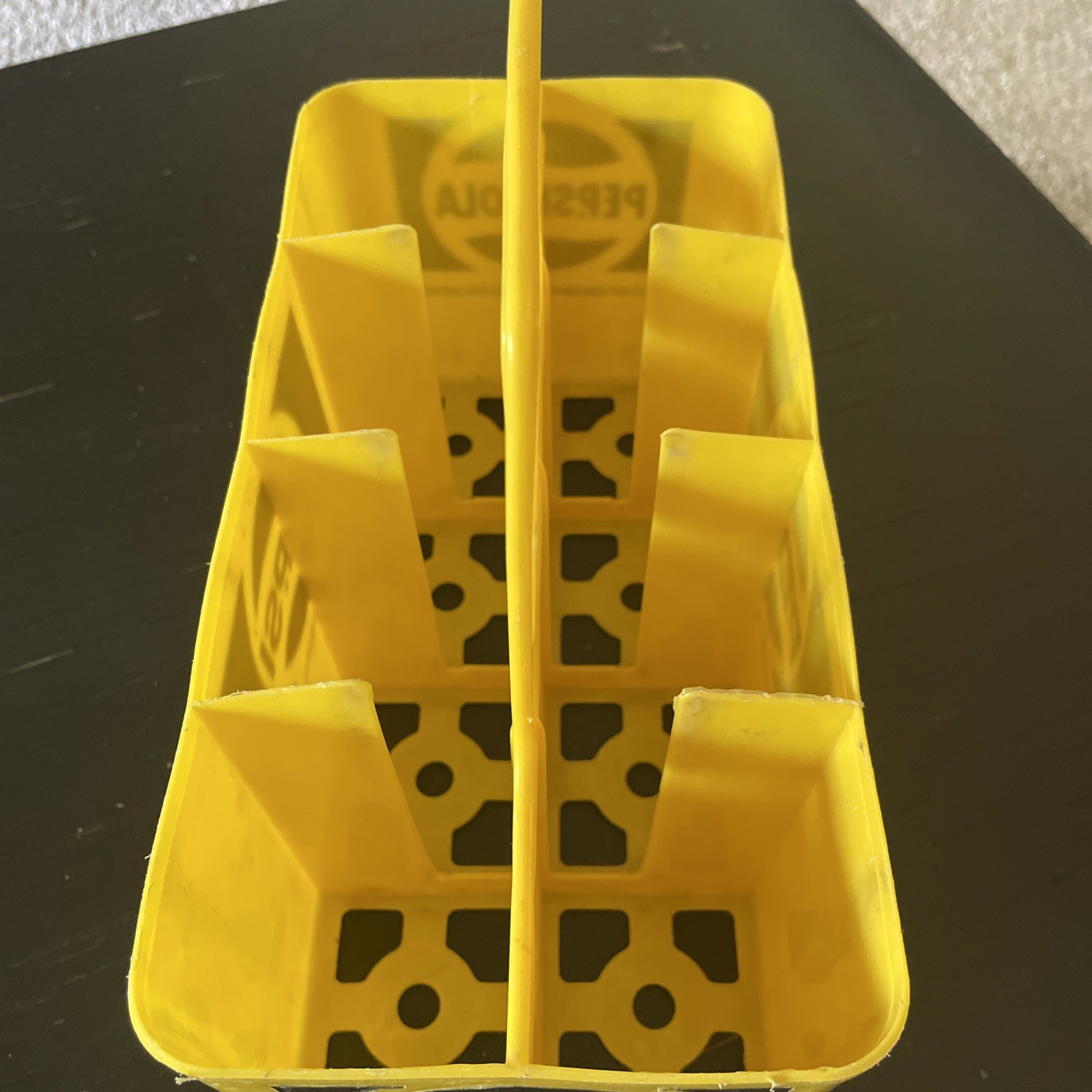 Two Vintage PEPSI Yellow Plastic 8 Pack 16 oz. Bottle Carrier Old Crate Holder