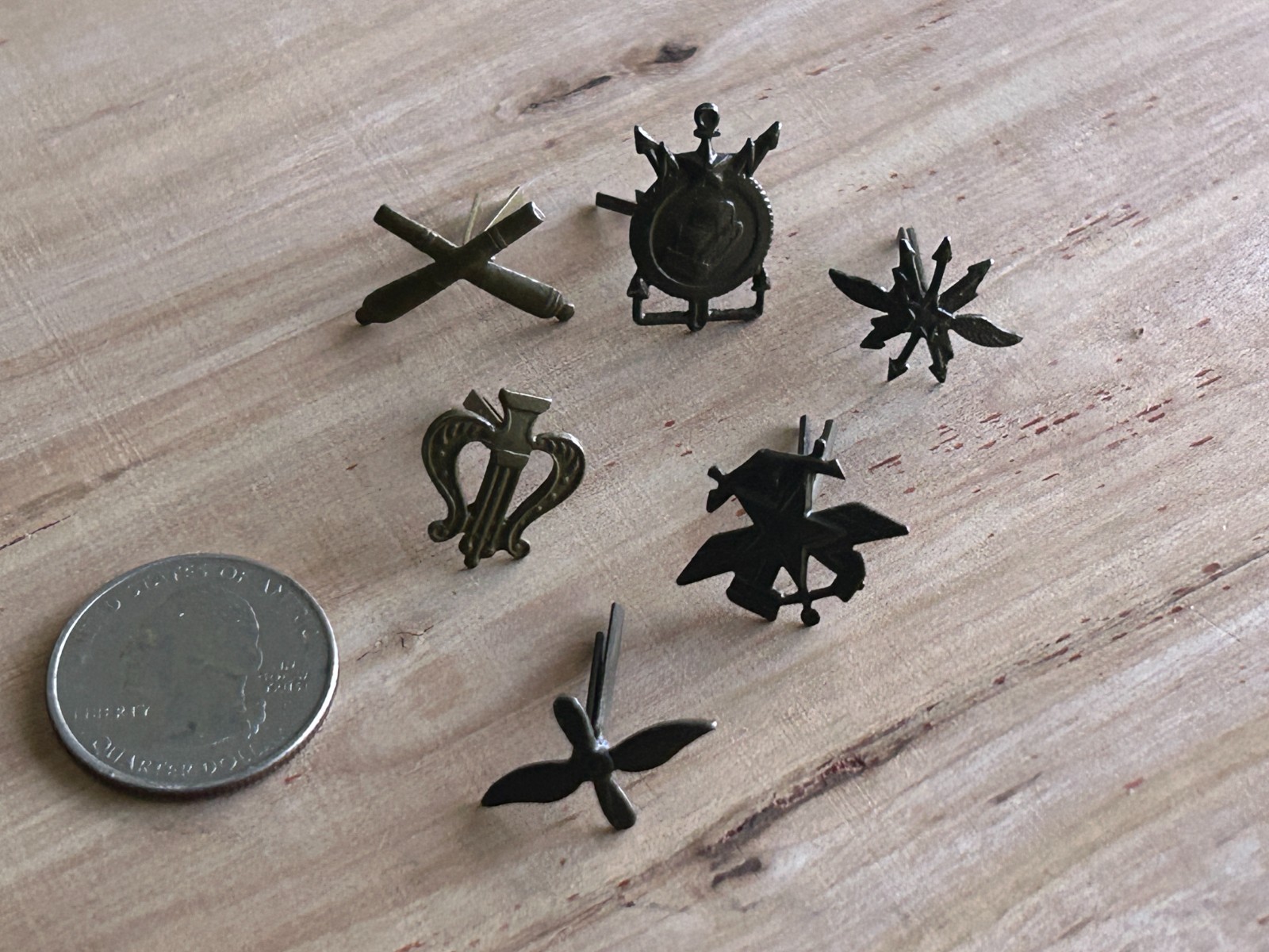 USSR Soviet Union Army Cap Hat Badge Vintage Junk Drawer Lot Of 6 Different