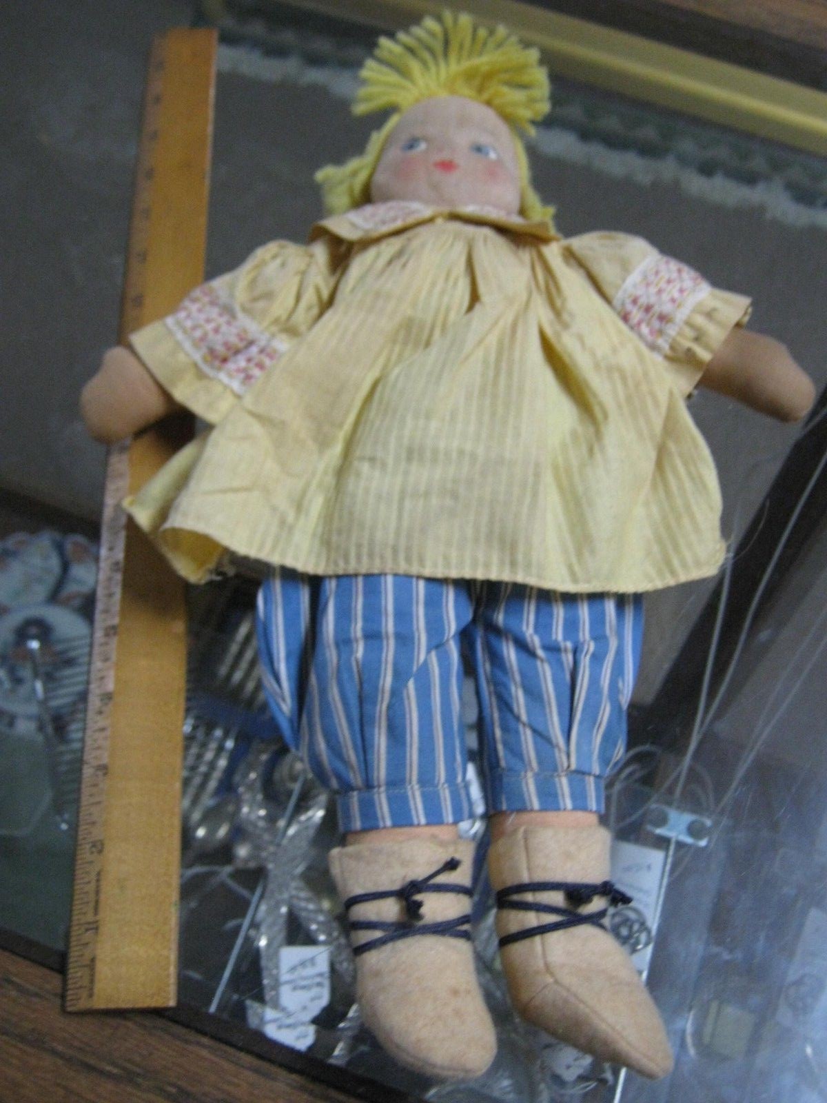 Lot of 3 Vintage PLUSH Cloth DUTCH Dolls Mom + 2 Children ICE SKATING MOLLY-ES