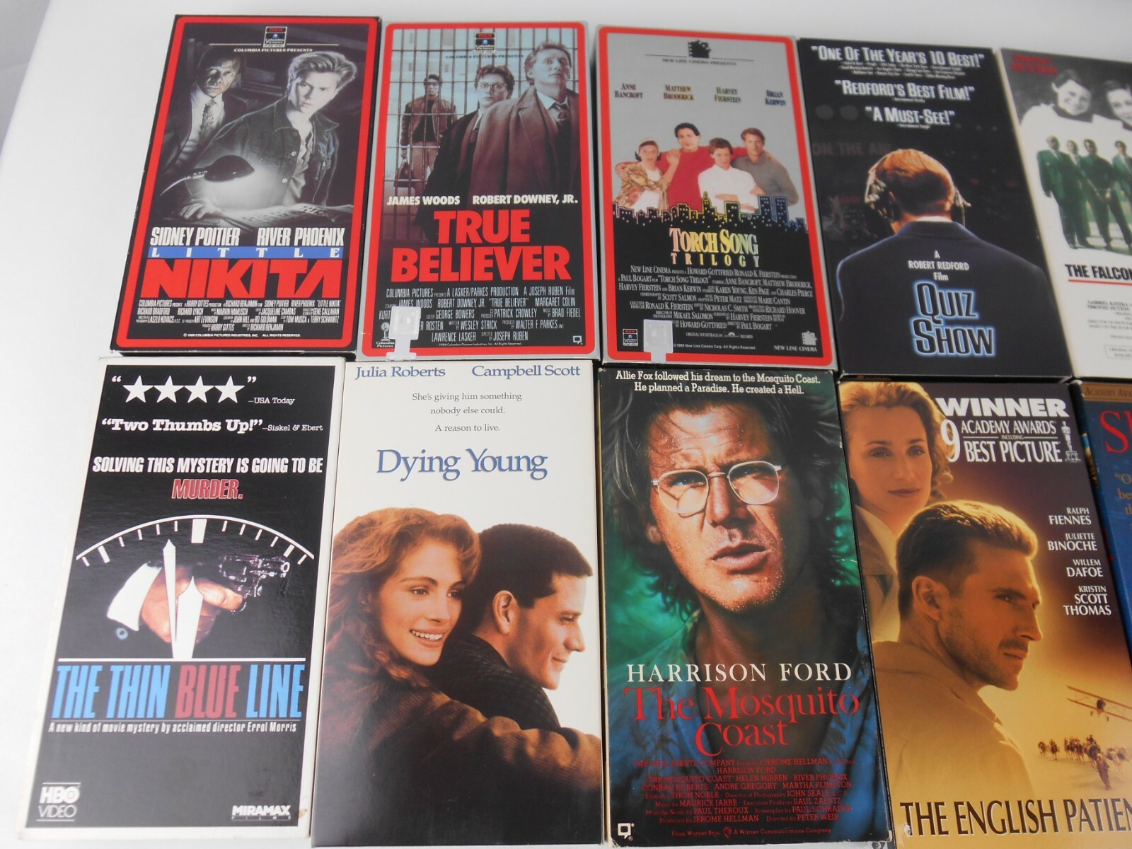 12 VHS TAPES – Quiz Show, Little Nikita, English Patient, Dying Young, Shine ++