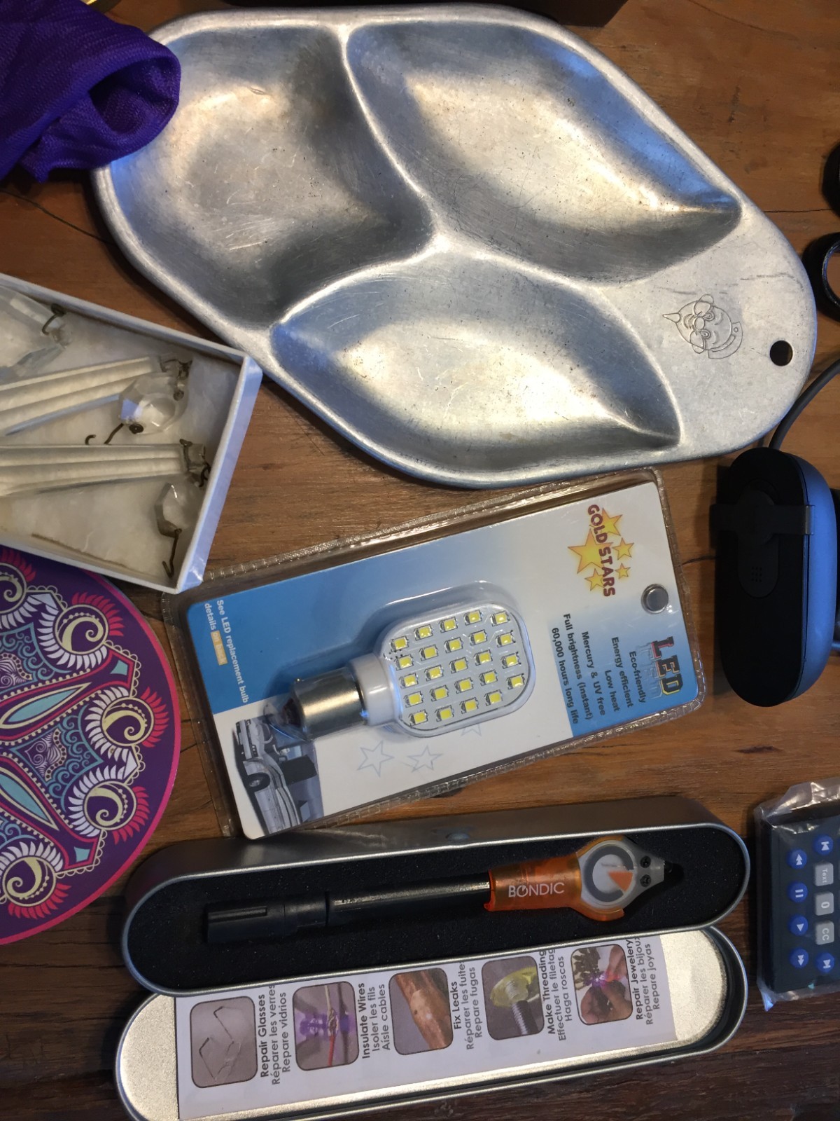 Junk Drawer Lot 35 Items,Brass,Trinket,Electronics,Knife,Bottle,Furby,Compass,J3