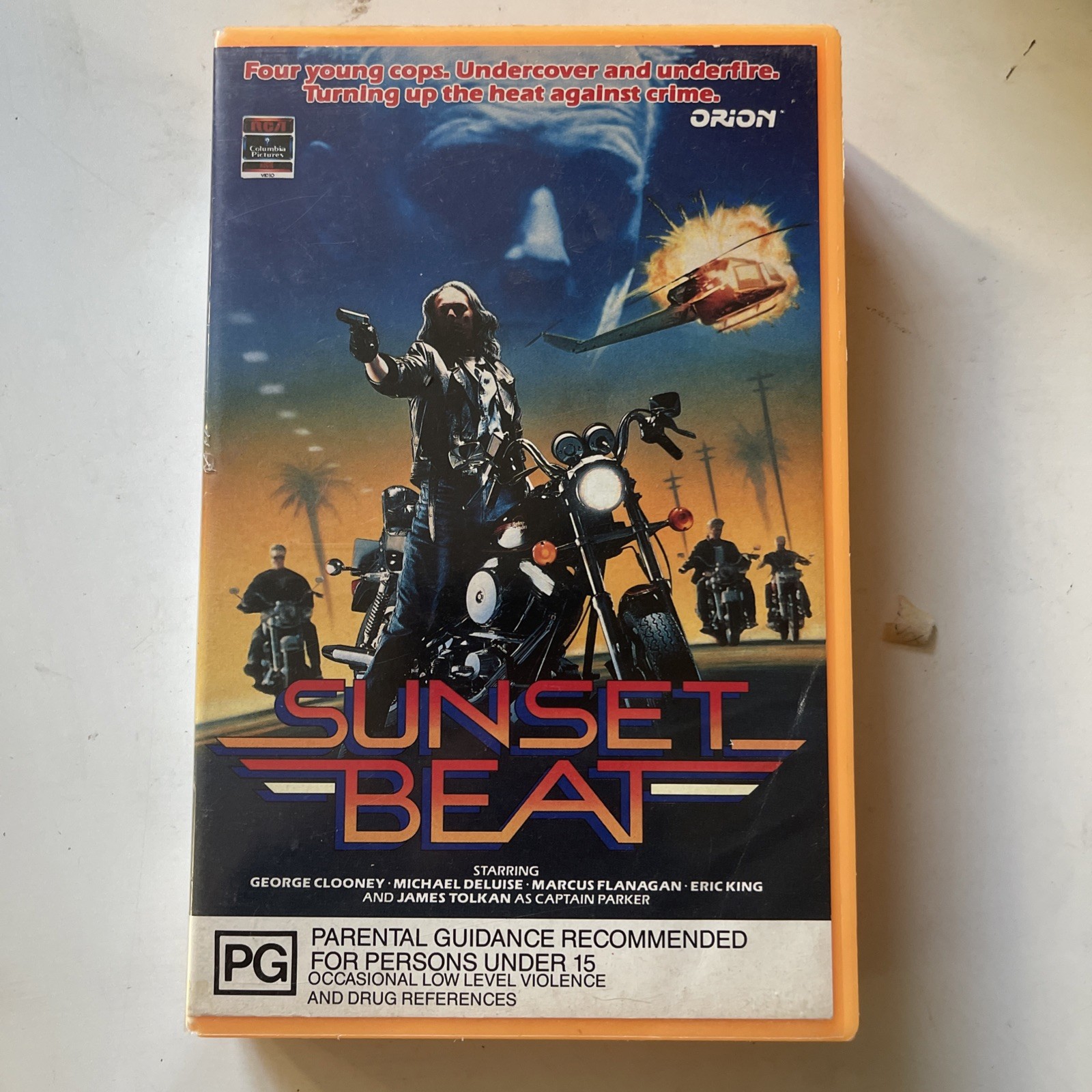 VHS TAPE Sunset Beat PAL George Clooney, Erik King Big Box RARE