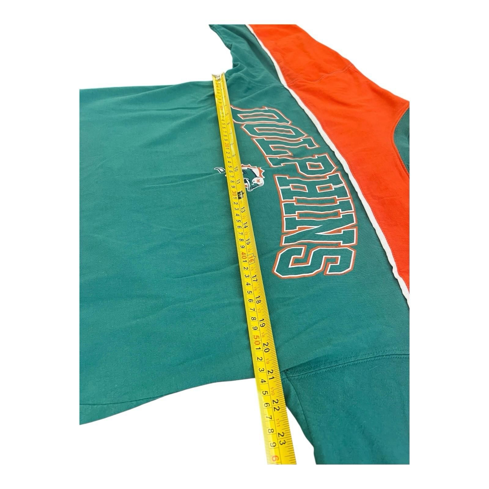 Vintage Active Miami Dolphins Shirt Logo USA Football Striped Short Sleeve