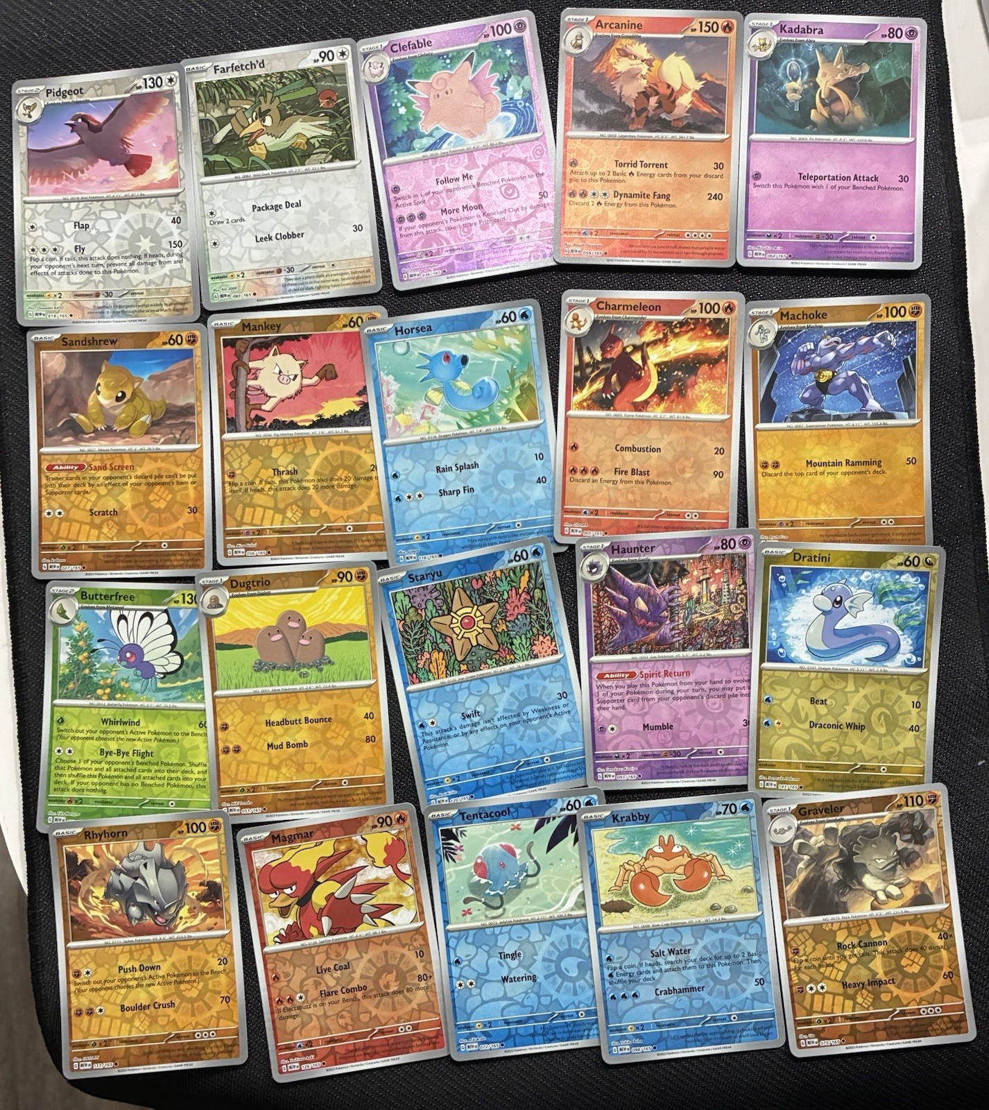 Pokémon 151 Reverse Holo And Holo Lot, Great For Master Set