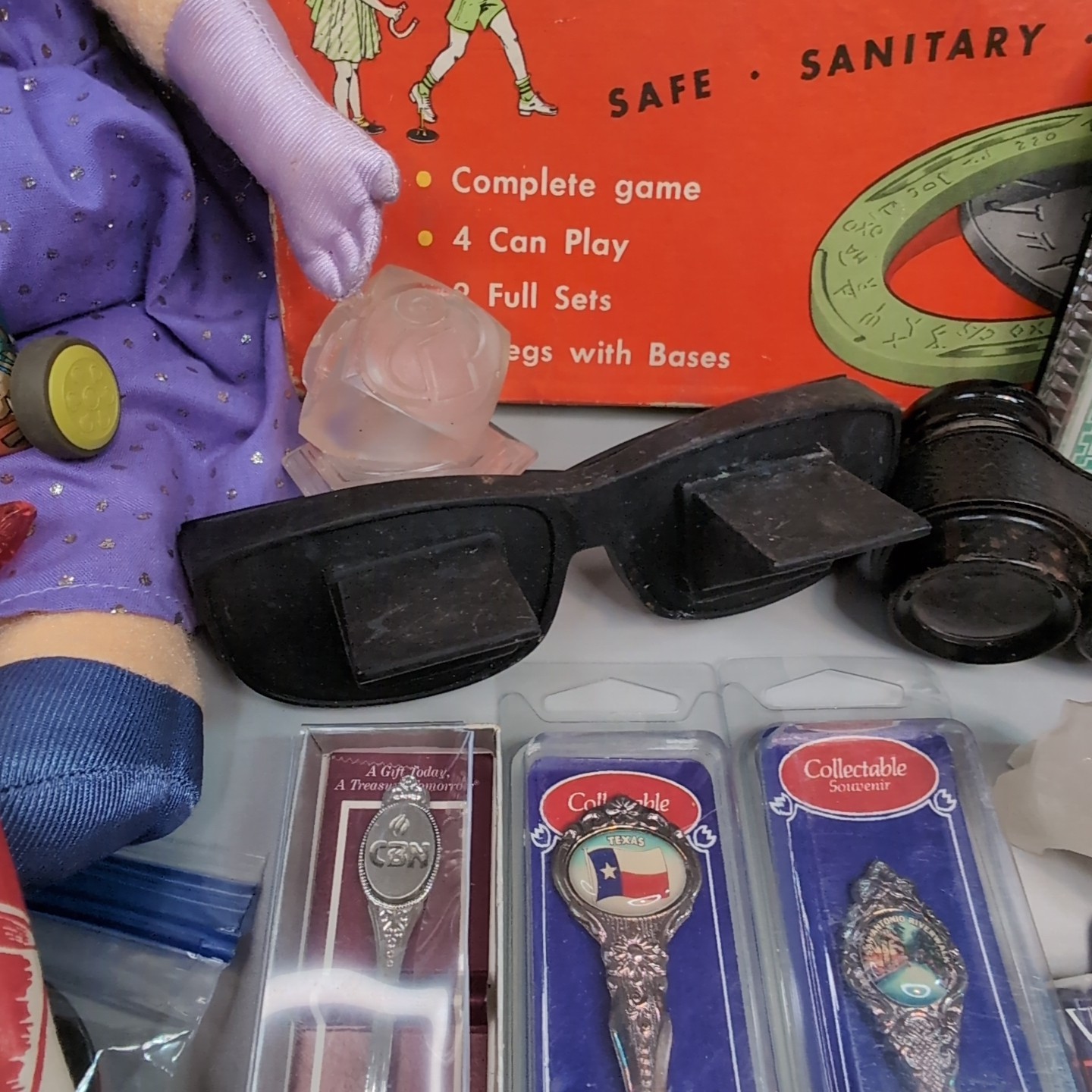 Vintage Collectibles Lot – Coins, Gemstones, Spoons, Toys, Spoons, Pins – Estate