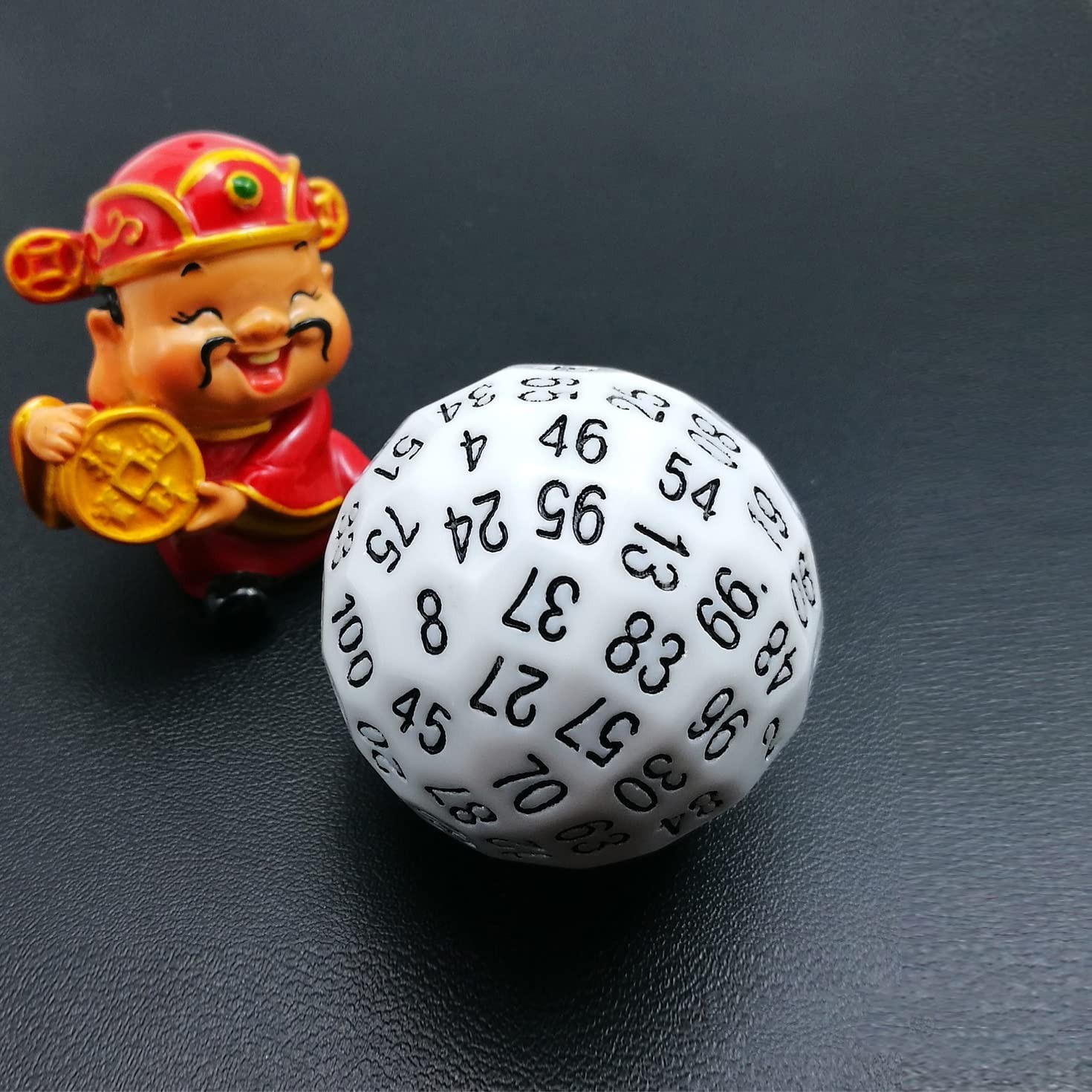 BESCON DICE Polyhedral 100 Sides Plastic White 45MM Functional Tabletop Gaming