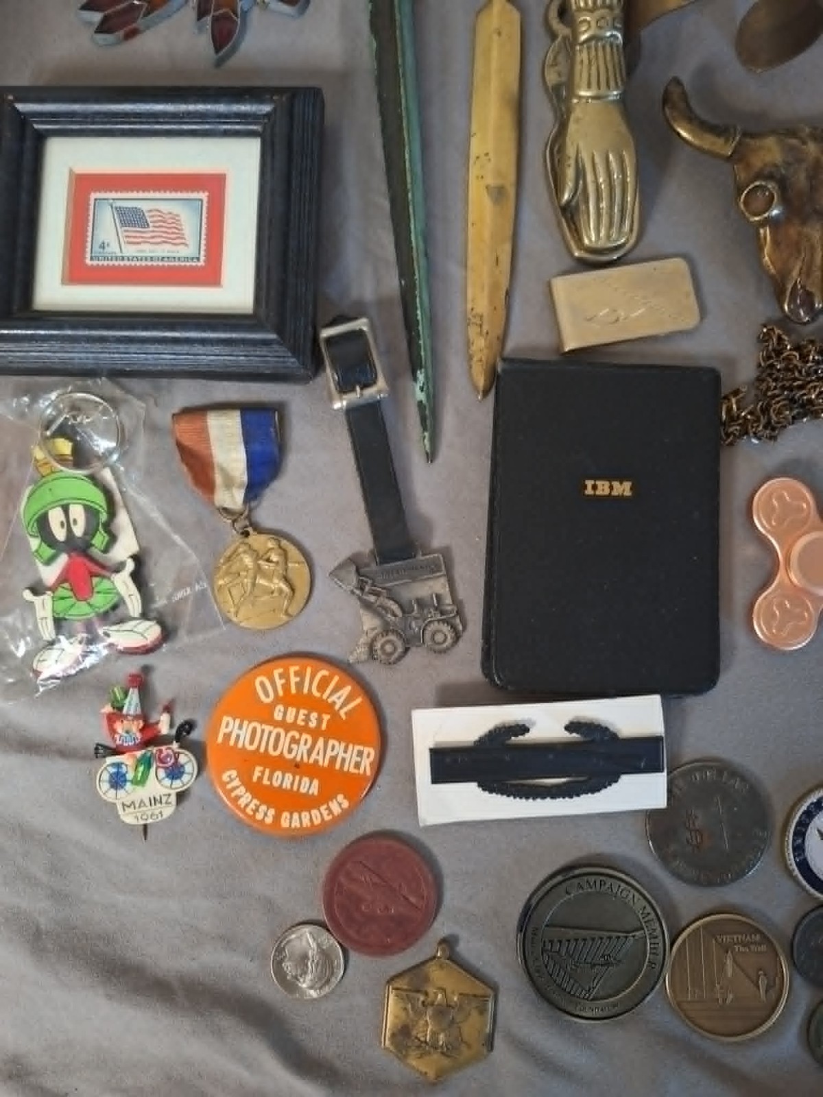 Estate Junk Drawer Lot Vintage Coins, Pocket Knife, Rings, , More