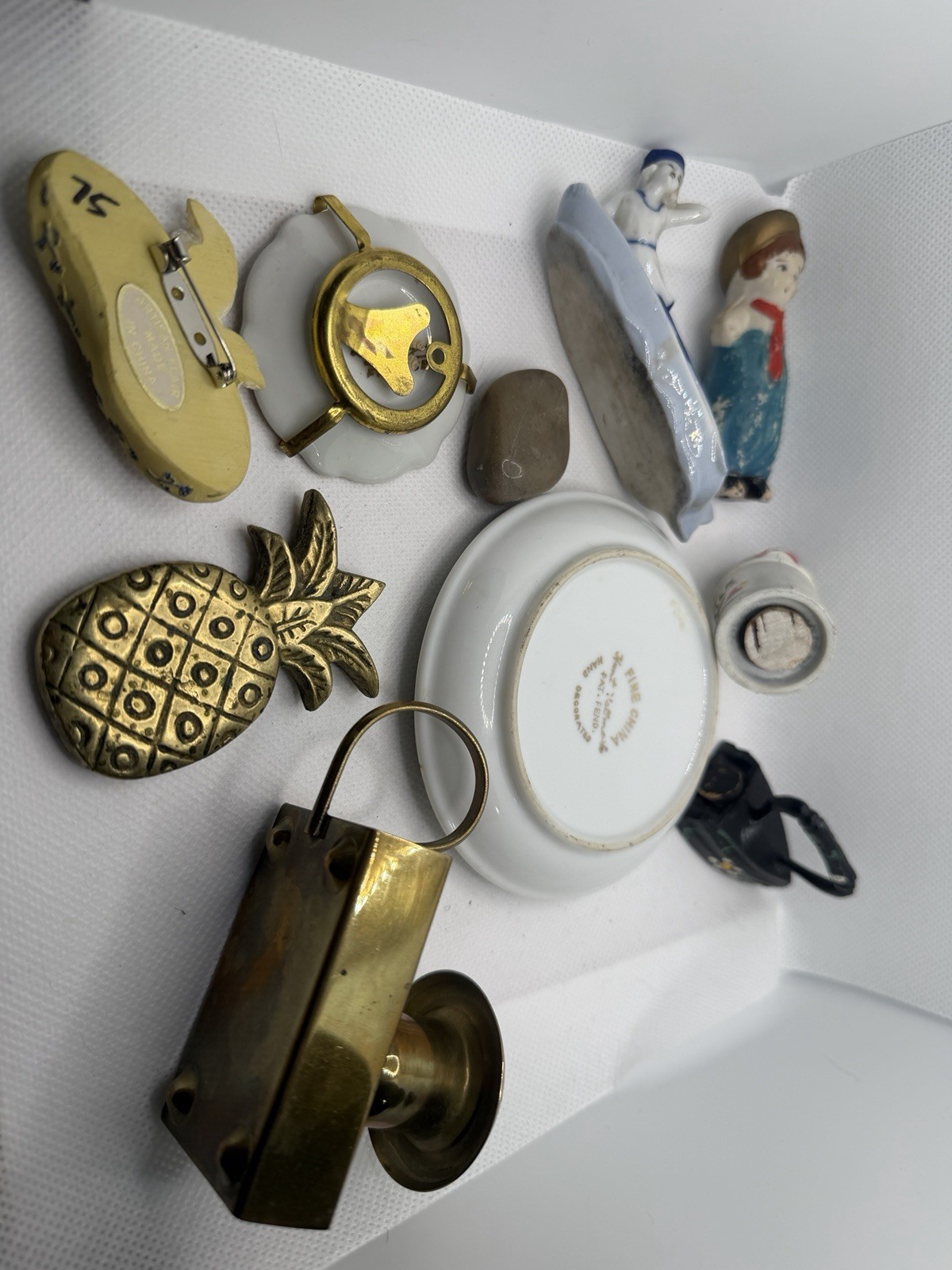 Lot Of Unique Vintage/Antique Collectibles & Trinkets, Estate Sale Brass China