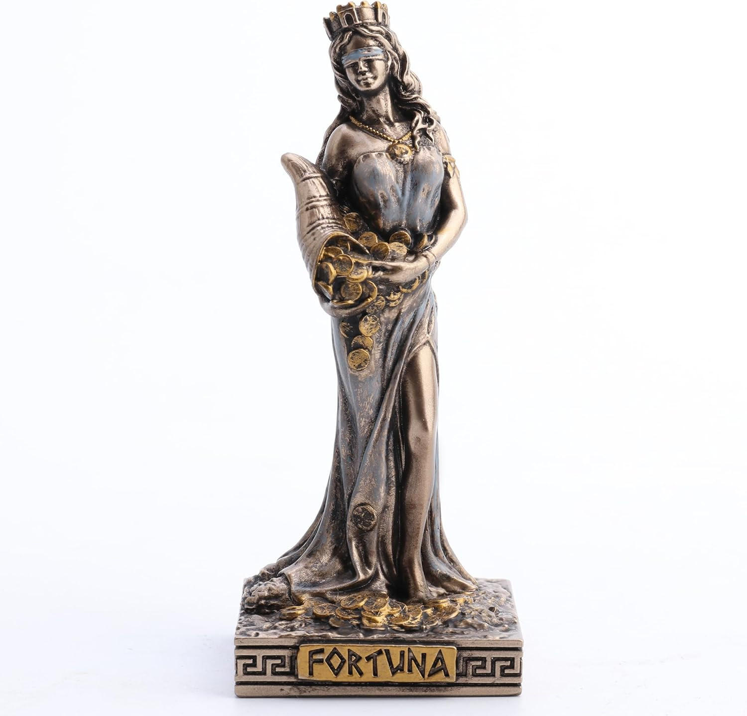 Fortuna Greek Goddess of Good Fortune Miniature Resin Statue 3.5 Inches