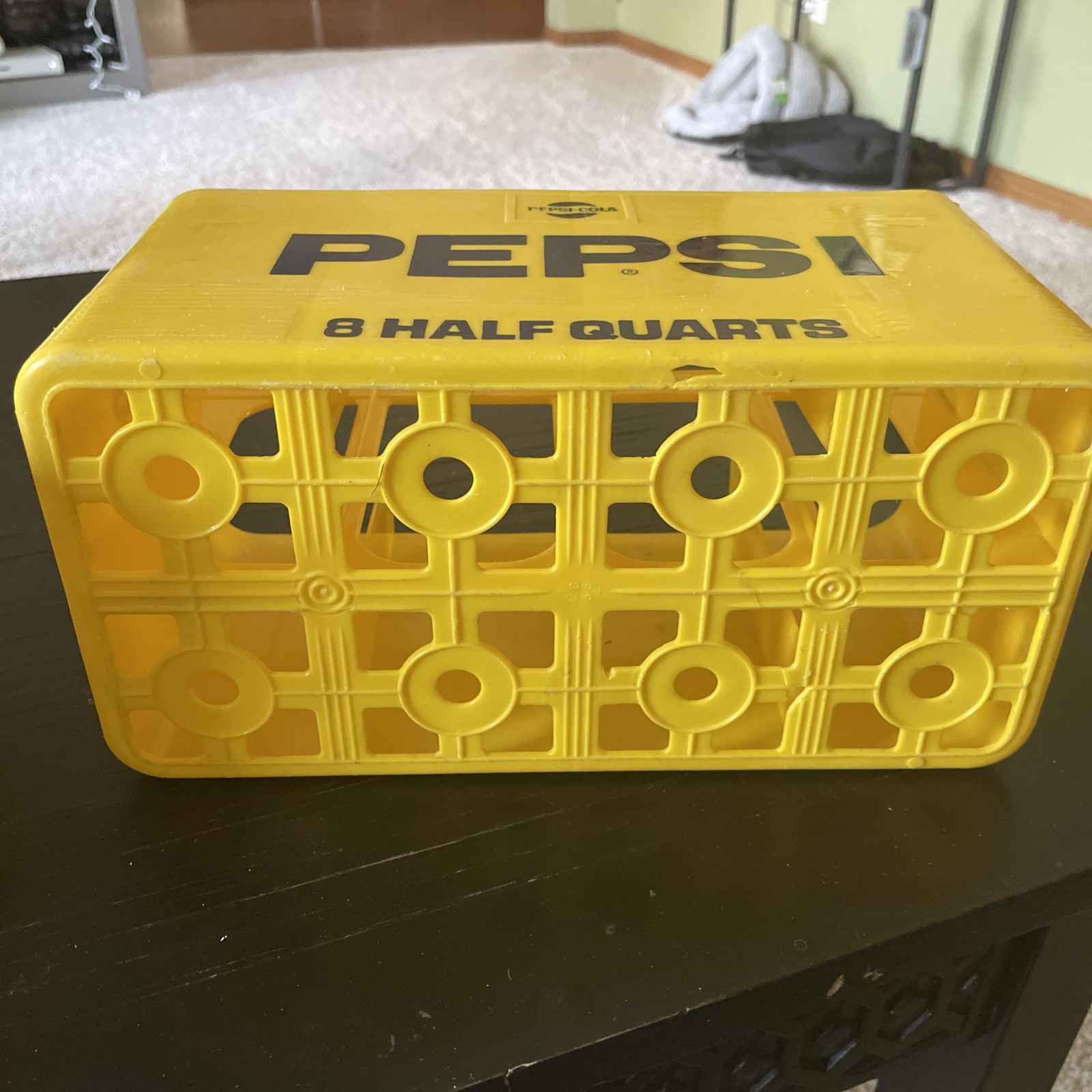 Two Vintage PEPSI Yellow Plastic 8 Pack 16 oz. Bottle Carrier Old Crate Holder