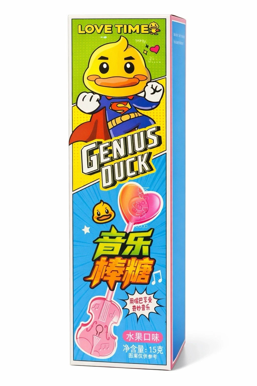 Genius Duck Musical Lollipop Candy Fruit Flavor Sound Toy Kids Novelty Treat 15g
