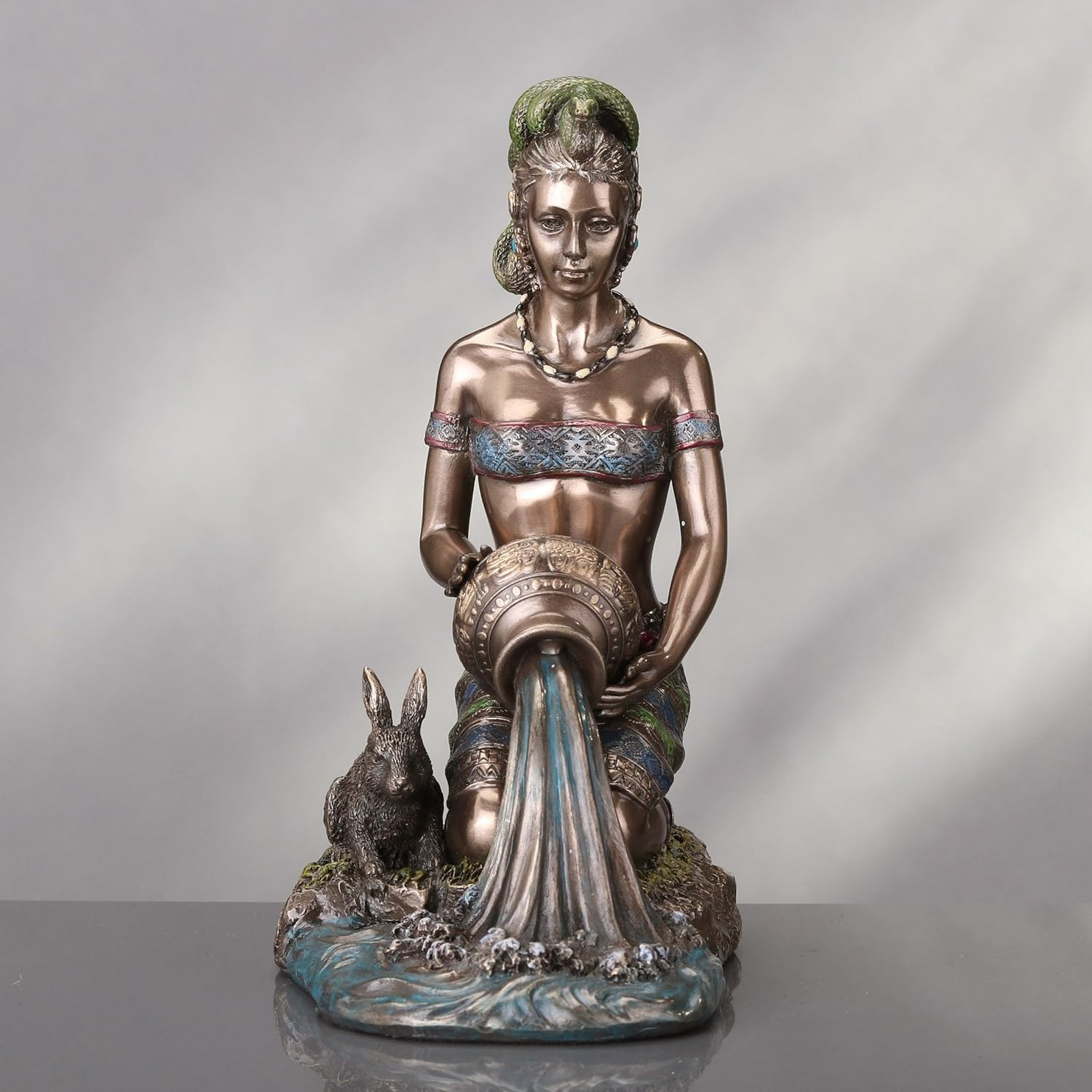 Mayan Jaguar Goddess of Midwifery – 6.25″ Cold Cast Resin Bronze Statue