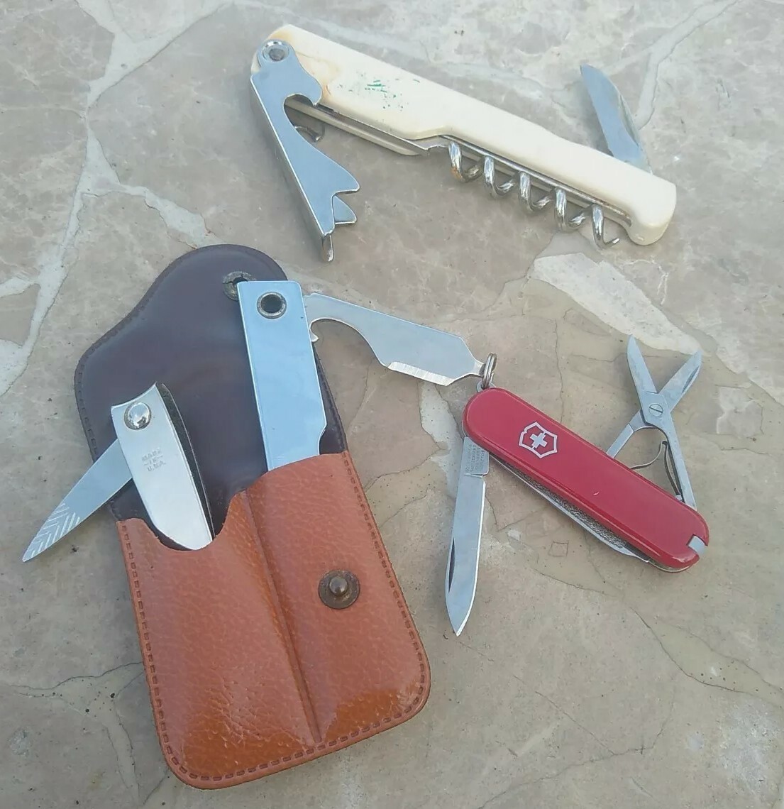Junk Drawer Lot Mixed Old Flat Ware Can Opener Kitchen Items Rusty Vintage AS IS