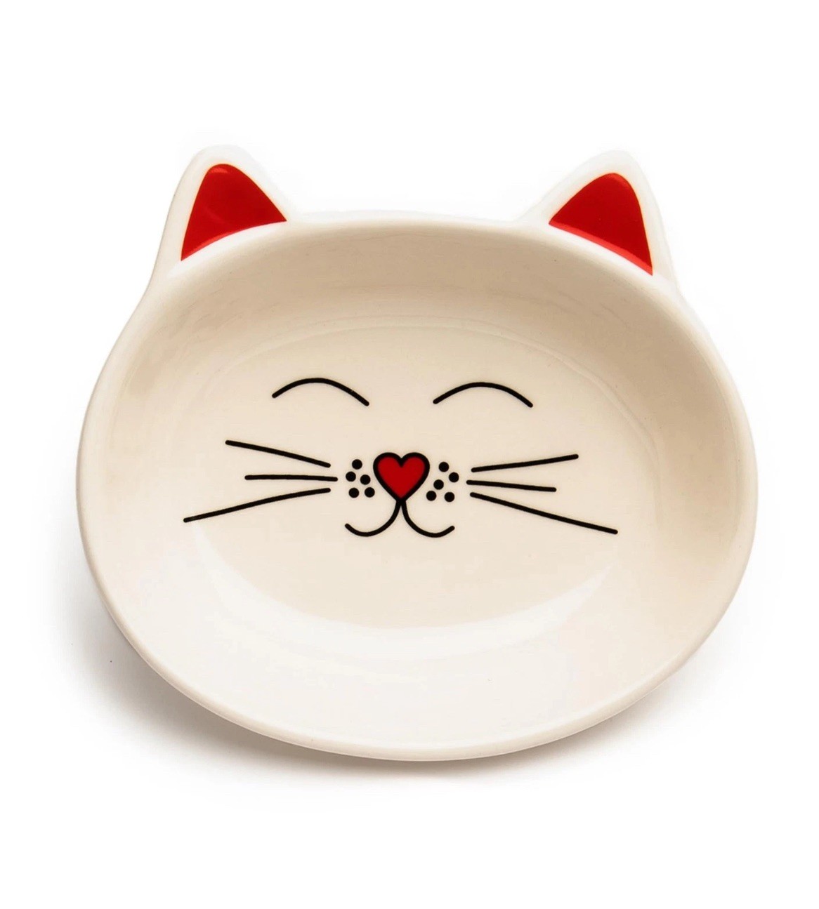 Park Life Designs Oscar Cat-Shaped Feeding Bowls for Cats, white