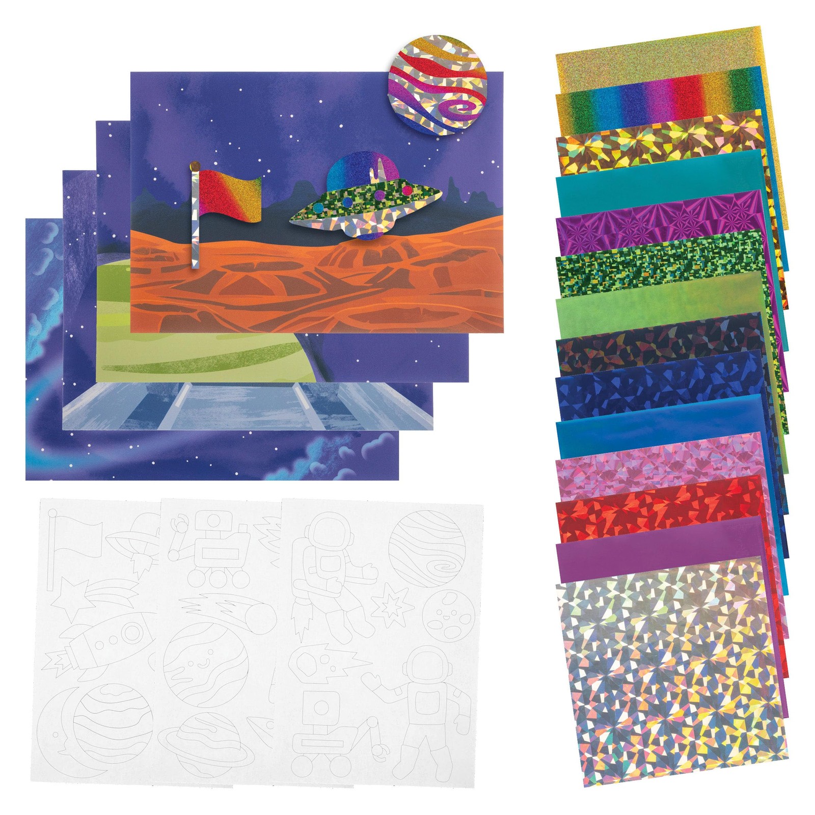 Stephen Joseph Space Foil ArtCraft Kit Kids DIY No Mess Travel Activity