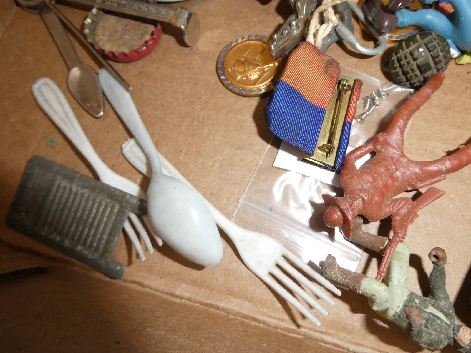 Vintage Junk Drawer Lot of Soldiers Figurines Collectible Toys and More