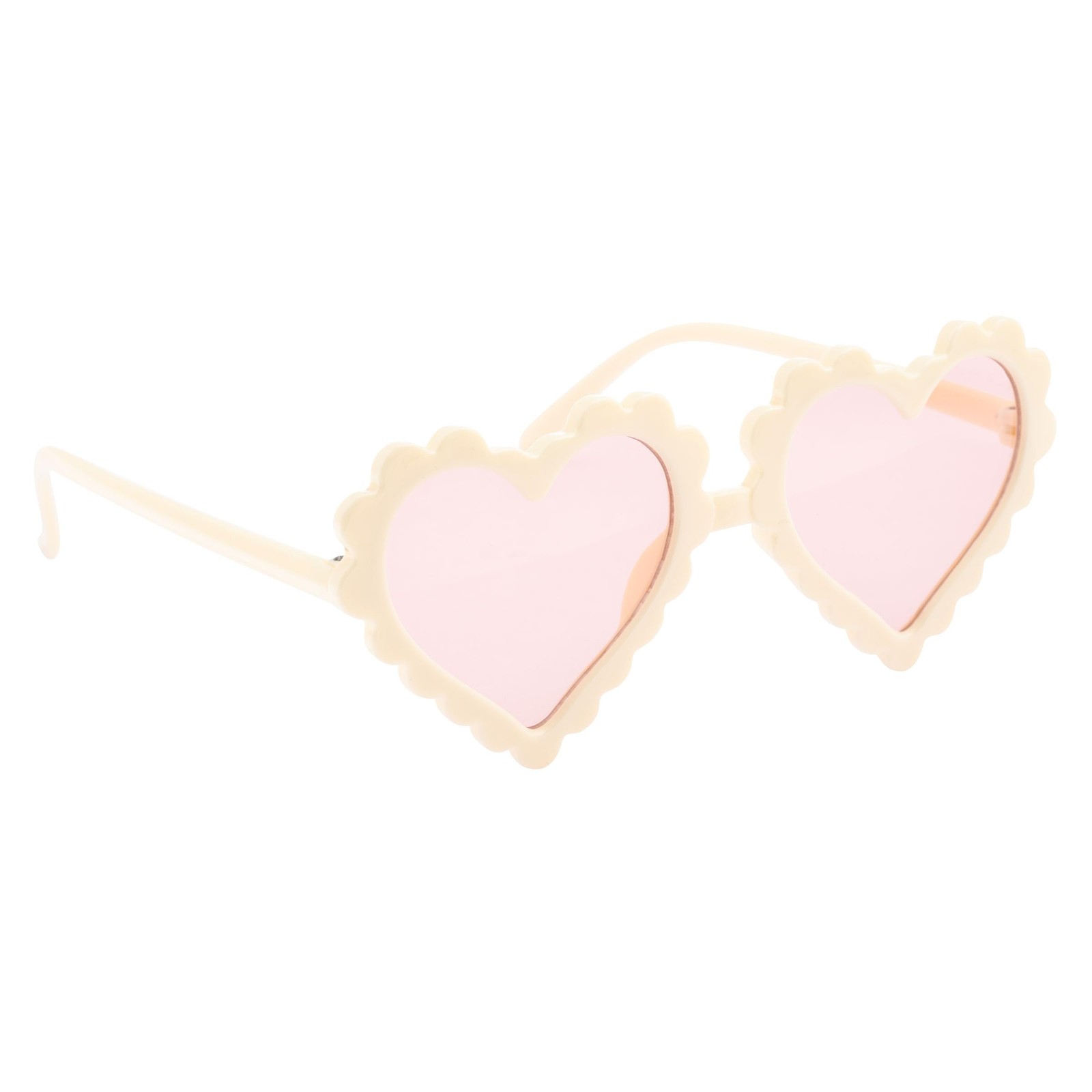 Stephen Joseph White Heart Kids Sunglasses Girls Round Flower Fashion Shades