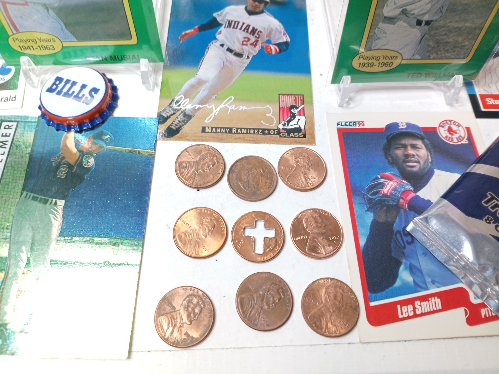 Nice Junk Drawer Lot Baseball Cards, Coins, Tokens, Misc, #P629J2