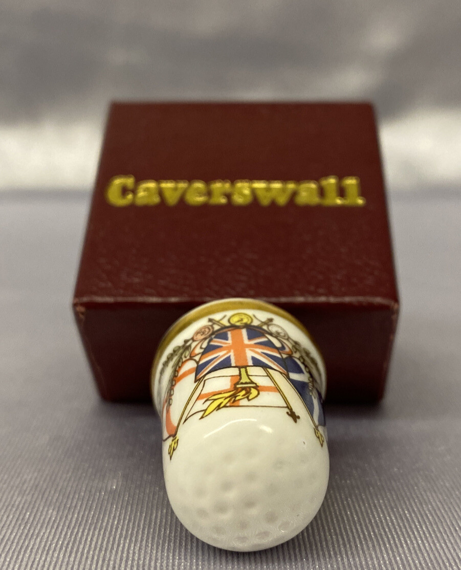 SUMMER OLYMPIAD OLYMPICS 1984 LOS ANGELES ENGLAND FLAG SOUVENIR THIMBLE ORIGINAL