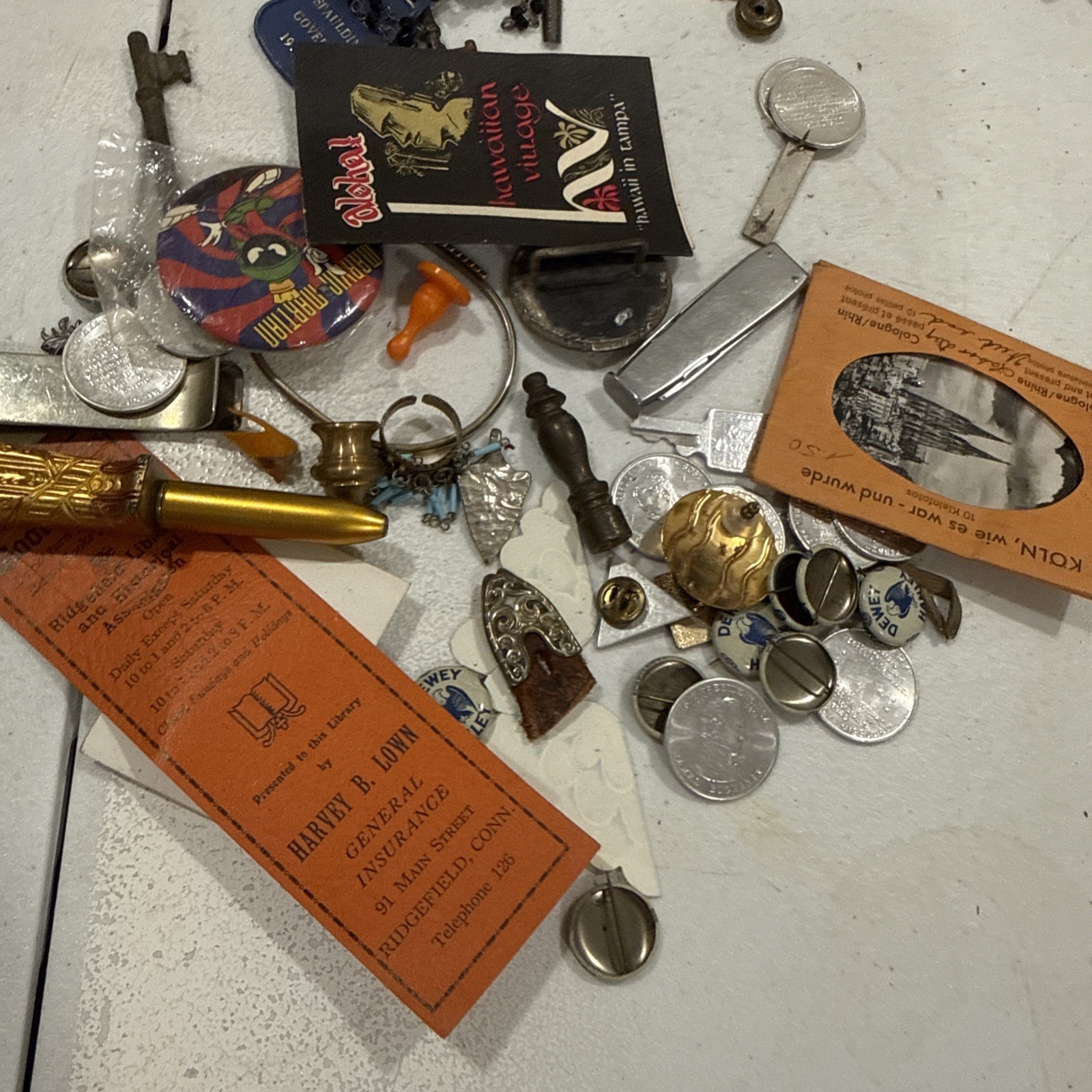 Huge Junk Drawer Lot Assorted Vtg Items Wood Metal Ephemera Figures Bottles MORE