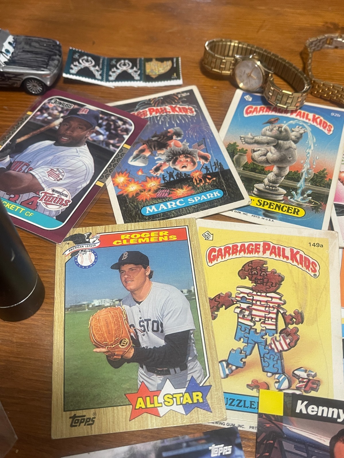 Vintage Junk Drawer Lot CHARGER ,BASEBALL Cards, GPK, TOYS, Pokémon
