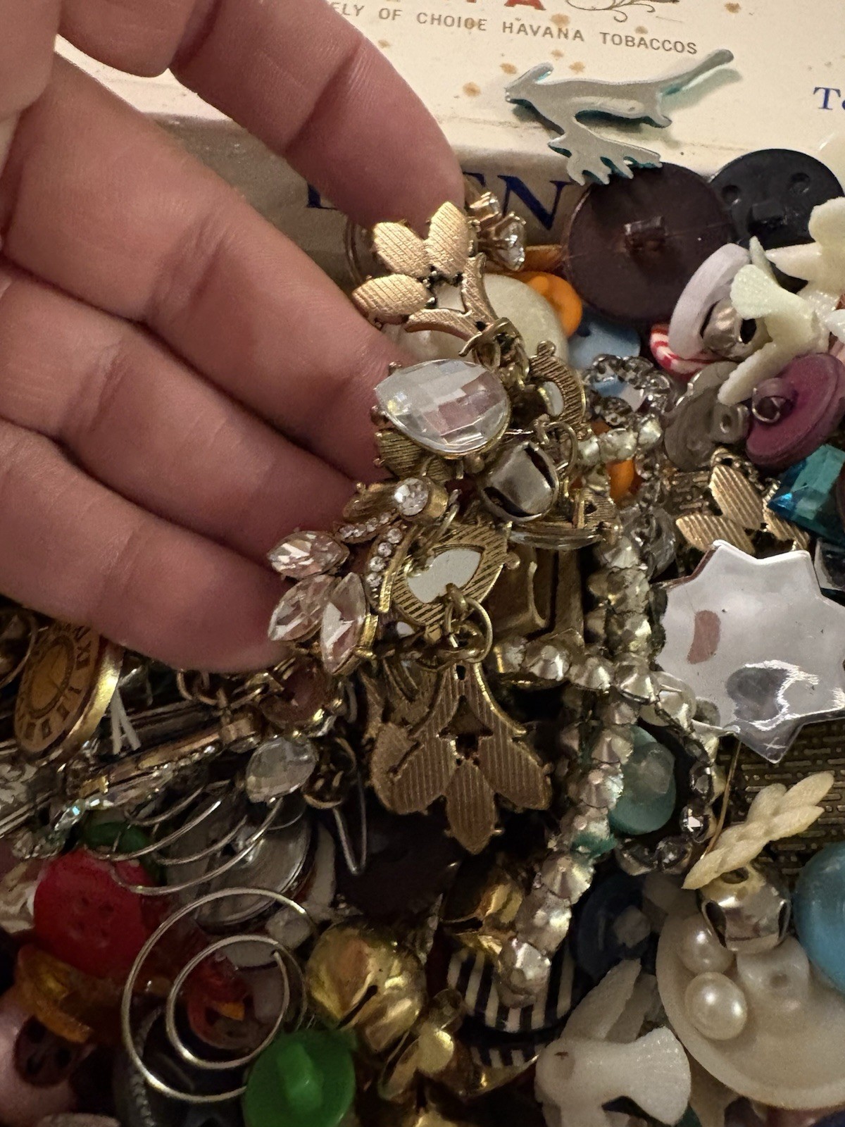 Junk Drawer Craft Lot. Vtg To Modern. Mixed Media. Broke Jewelry Buttons More